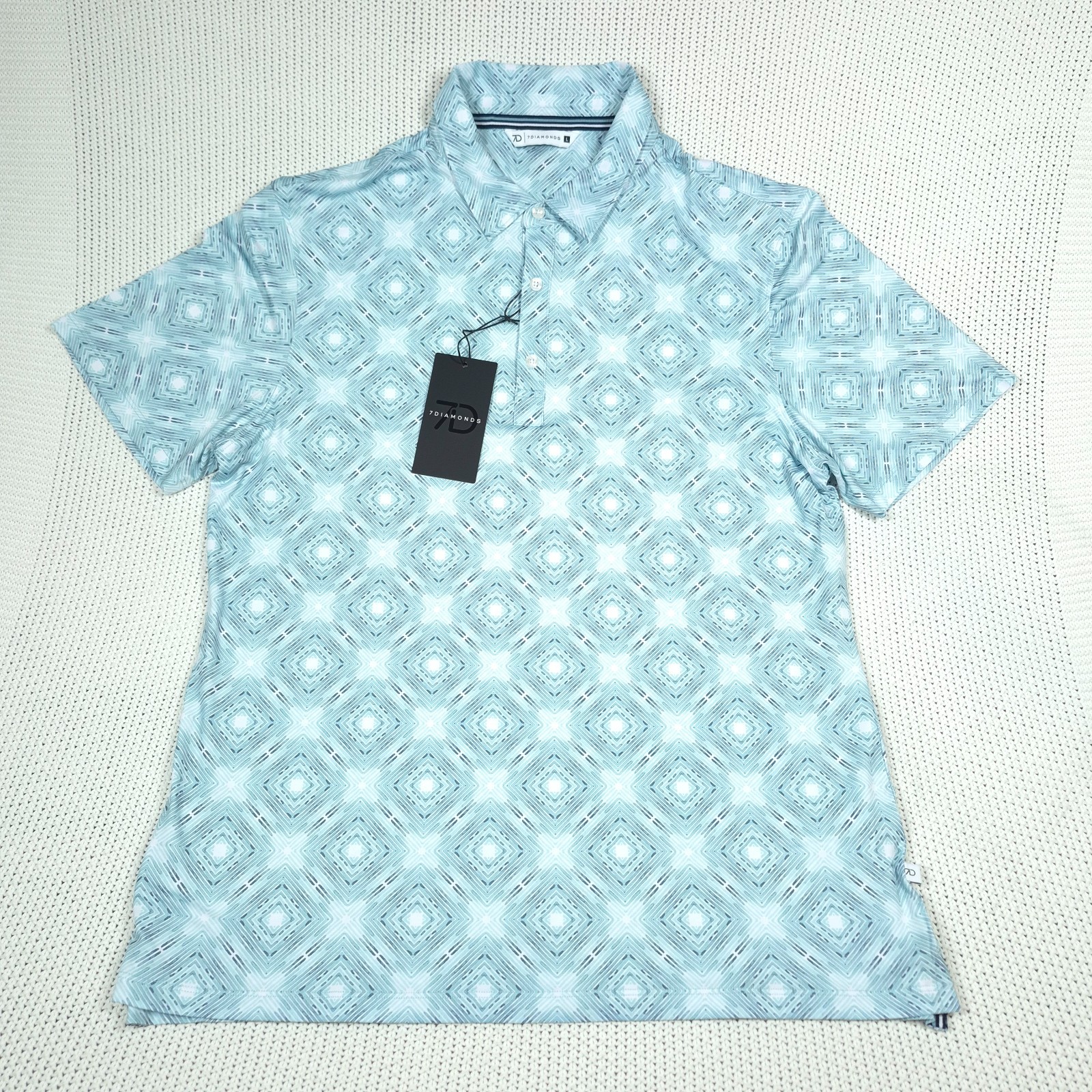 7 Diamonds Polaris Golf Polo Shirt Wicking Anti-Microbial Stretch Men’s Size L