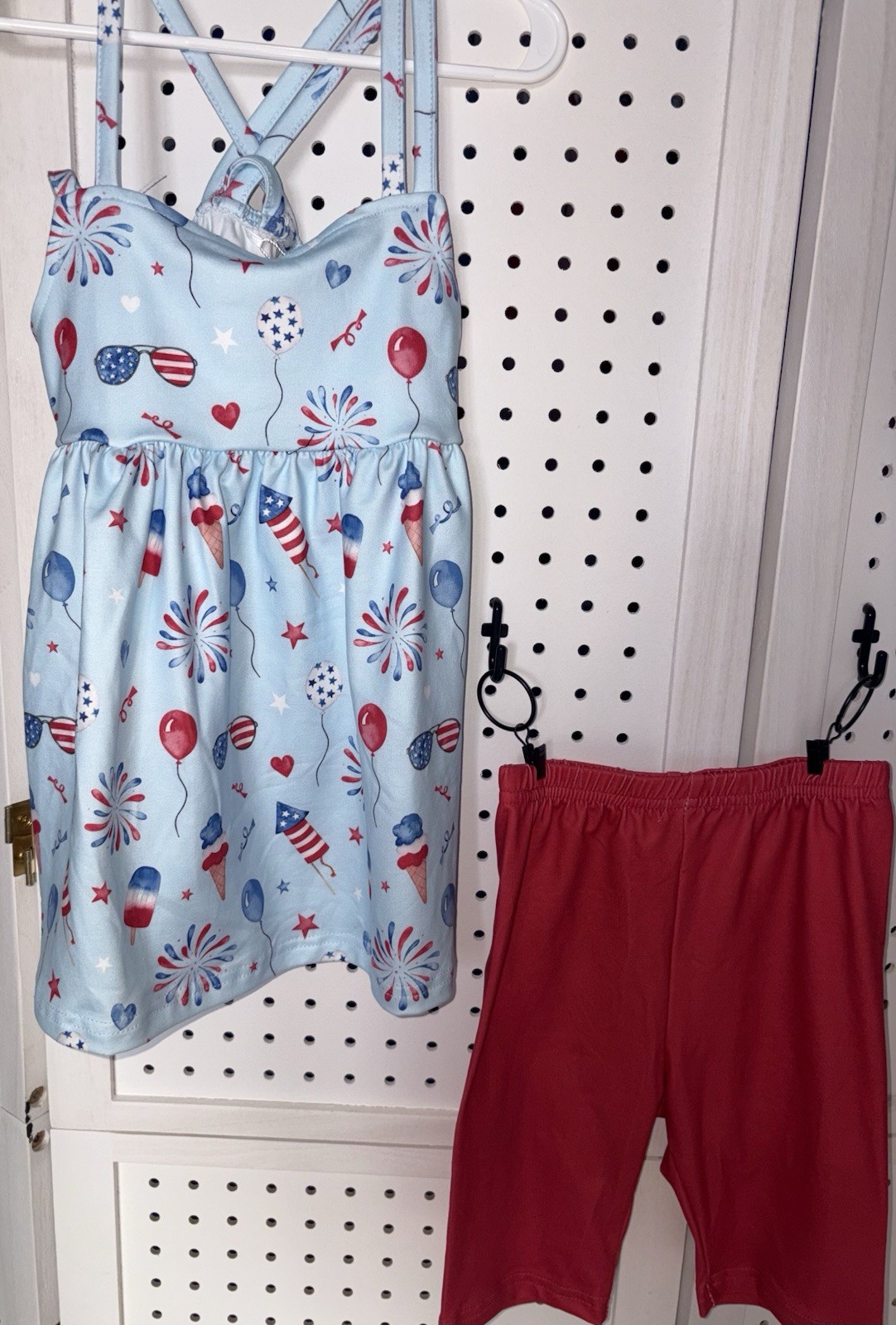NWT Pete & Lucy 2 Piece USA ALL DAY girls Set In p+Lush Fabric. Size 5