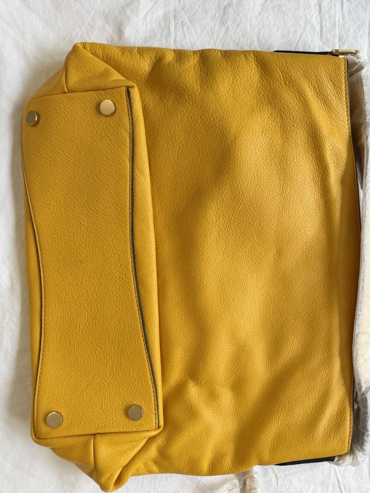 Michael Kors Yellow Large Shoulder Bag Zip Closure w/ Dust Bag