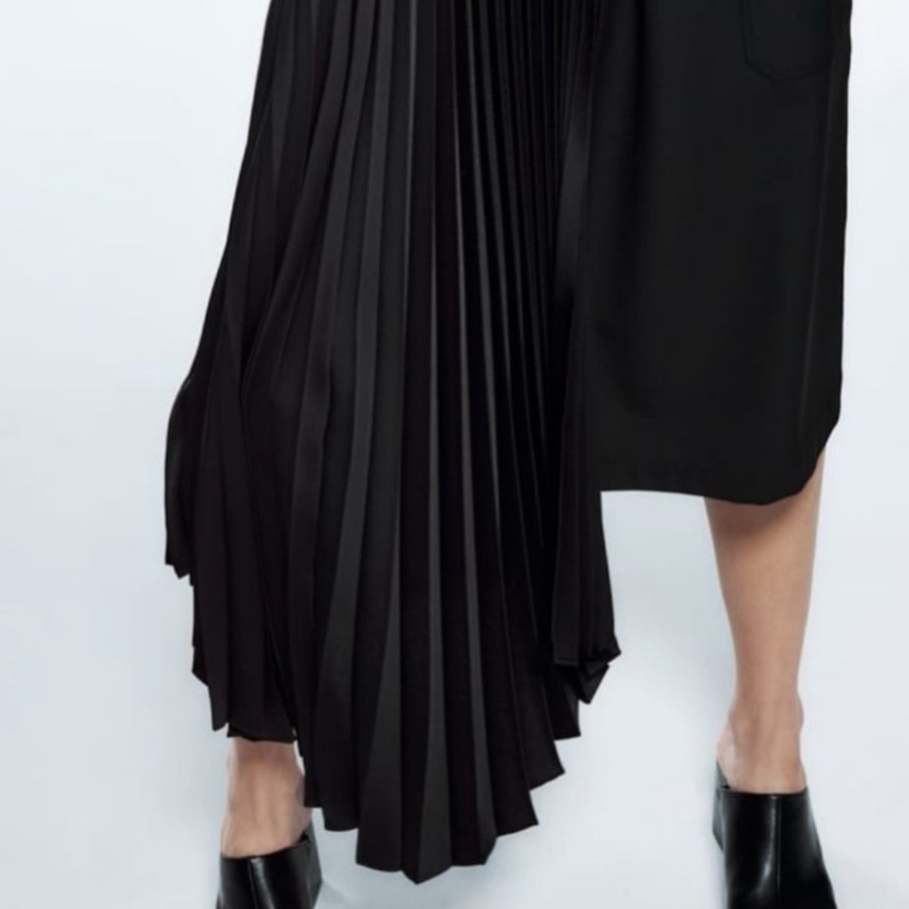 NWT Zara Limited Edition Mixed Asymmetrical Shirtdress, Size M