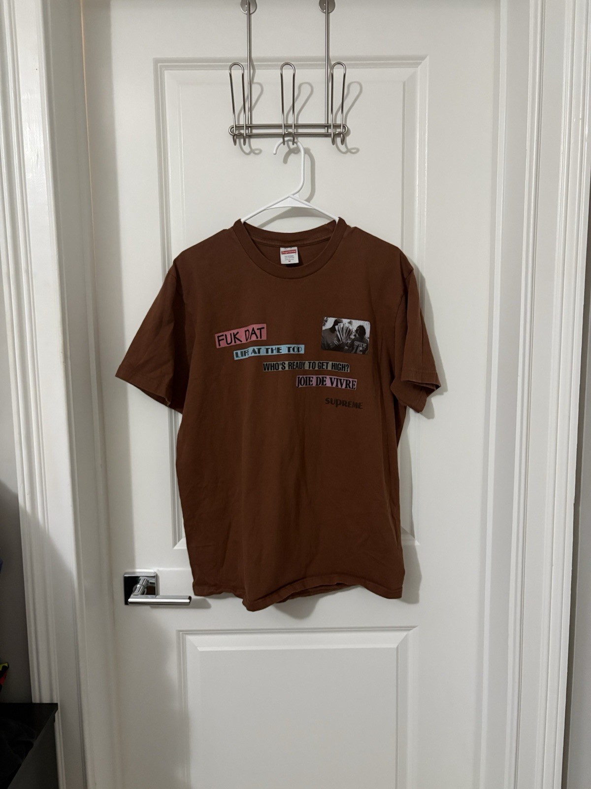 Brown Supreme Joie de Vivre Tee Size Medium Hypebeast Streetwear Rare