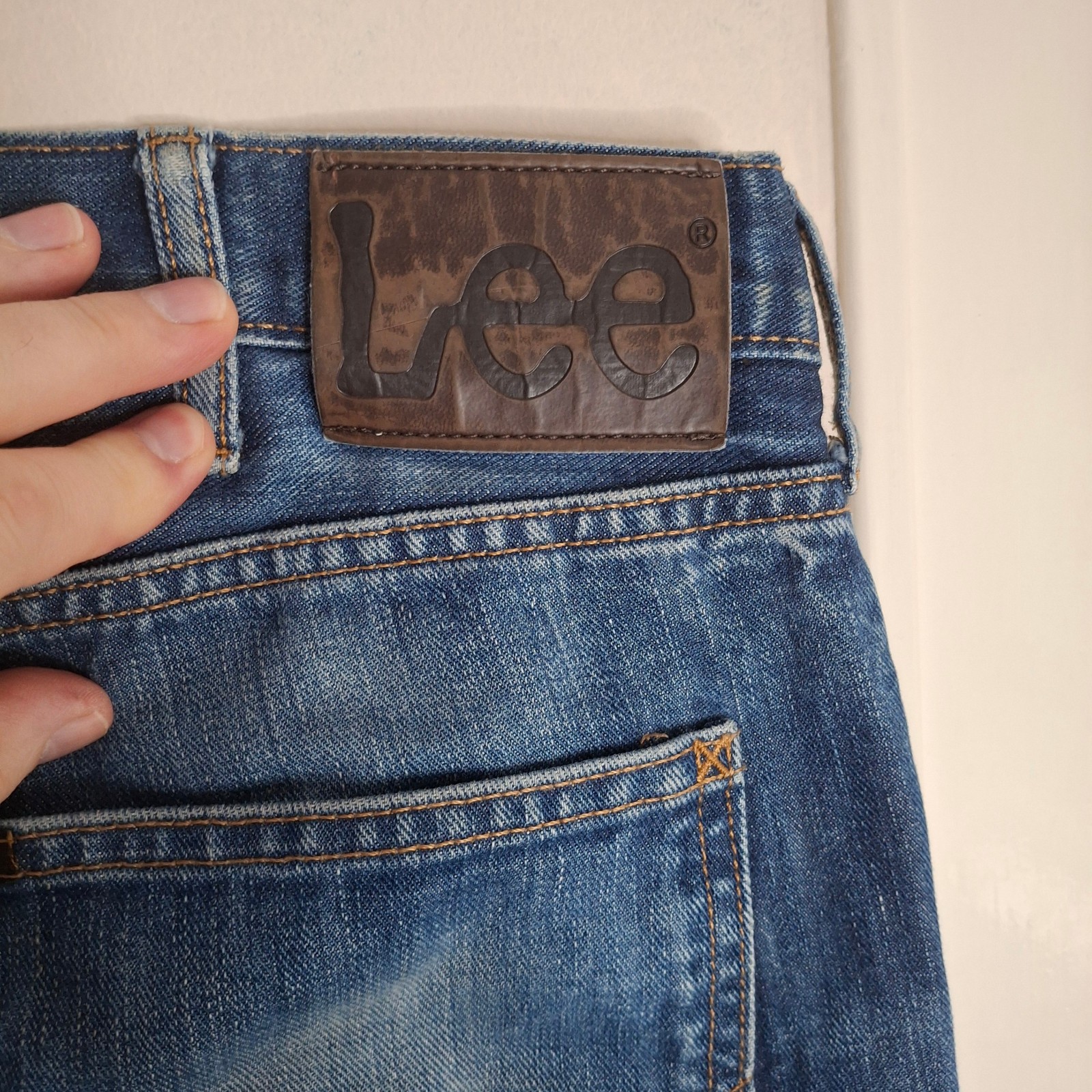 LEE VINTAGE Mens Blake Jeans Blue Stonewash 36W 29-32L Straight Fit VGOOD COND
