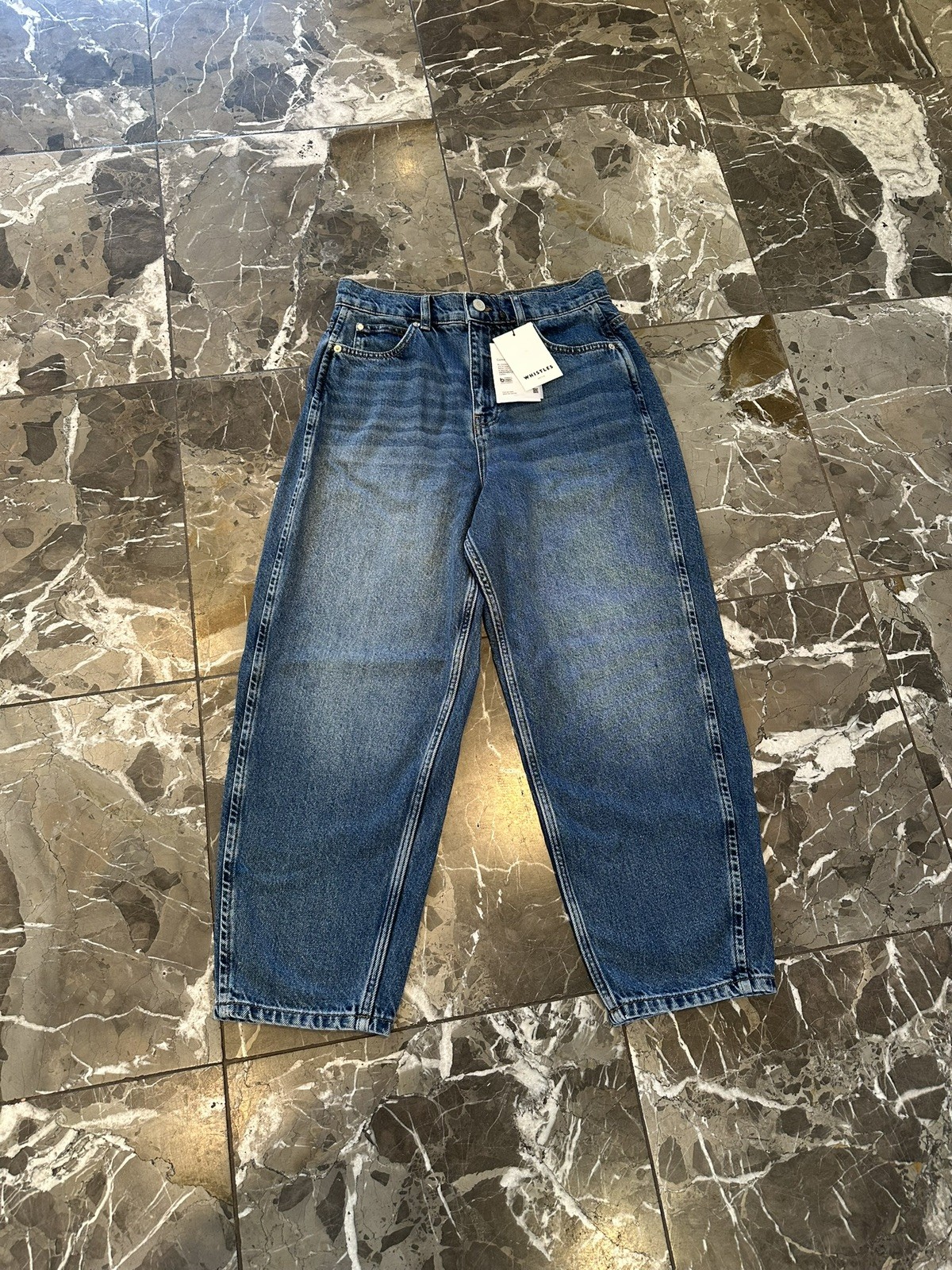 Whistles Denim Petite Authentic Barrel Leg Jean Size 28 RRP £95 New With Tags