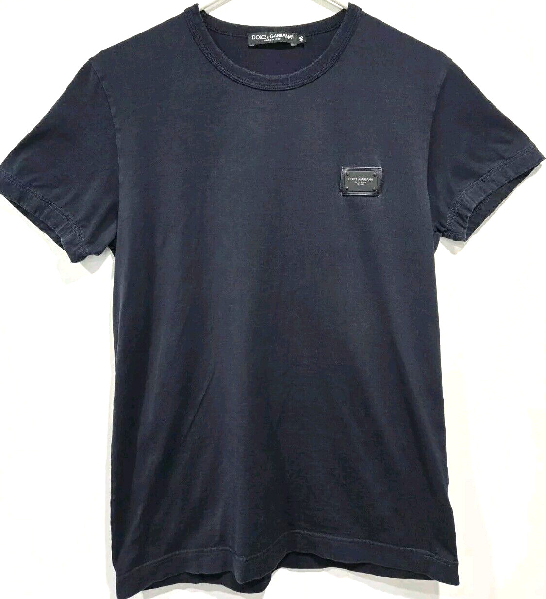 Dolce & Gabbana Essential Logo Plaque T-Shirt Short Sleeve Navy Blue 48 US 12/L