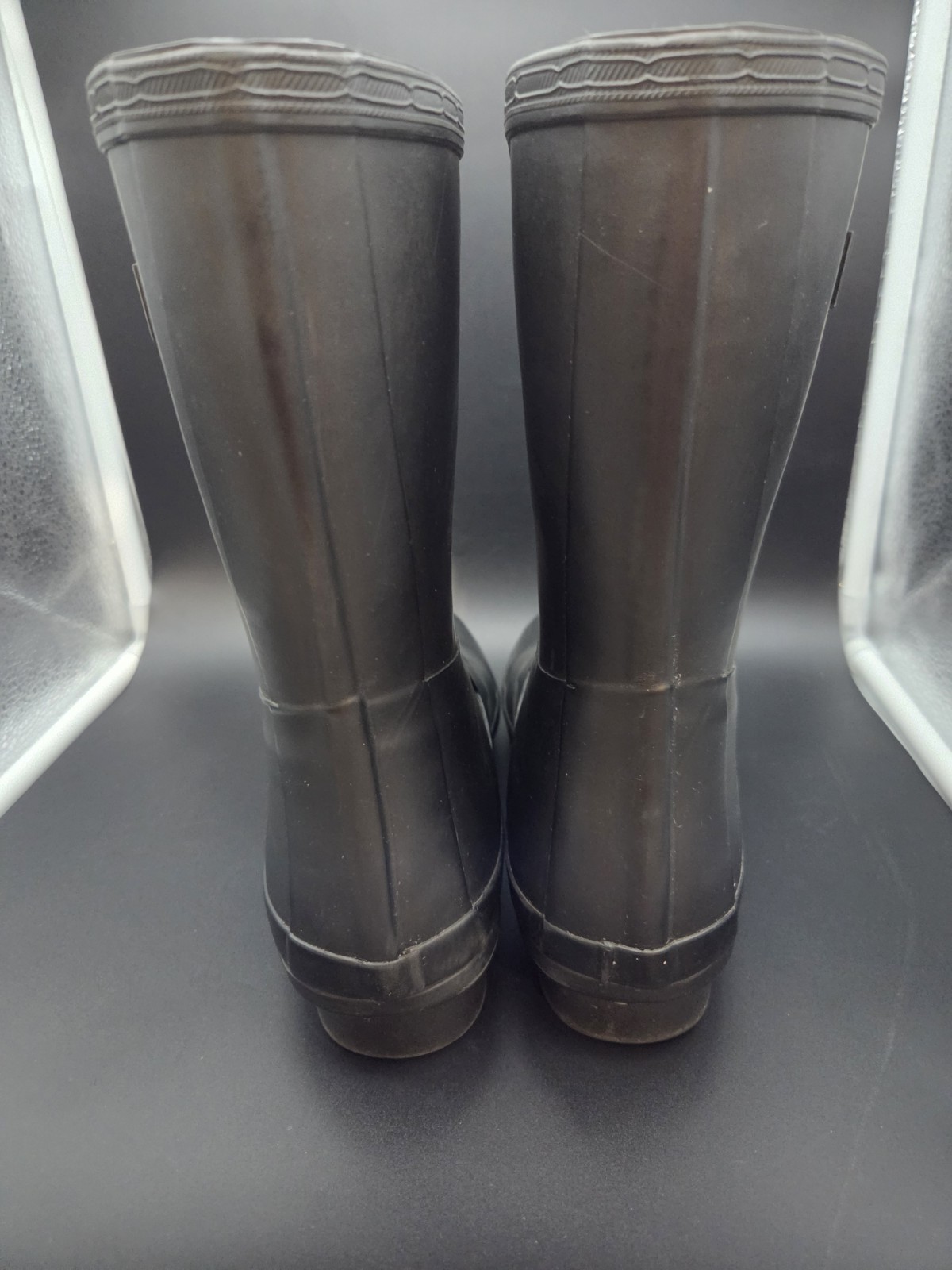 Roma Epaga Matte Black Rubber Lace Up Rain Boots Womens Sz 8 Mid Calf Waterproof