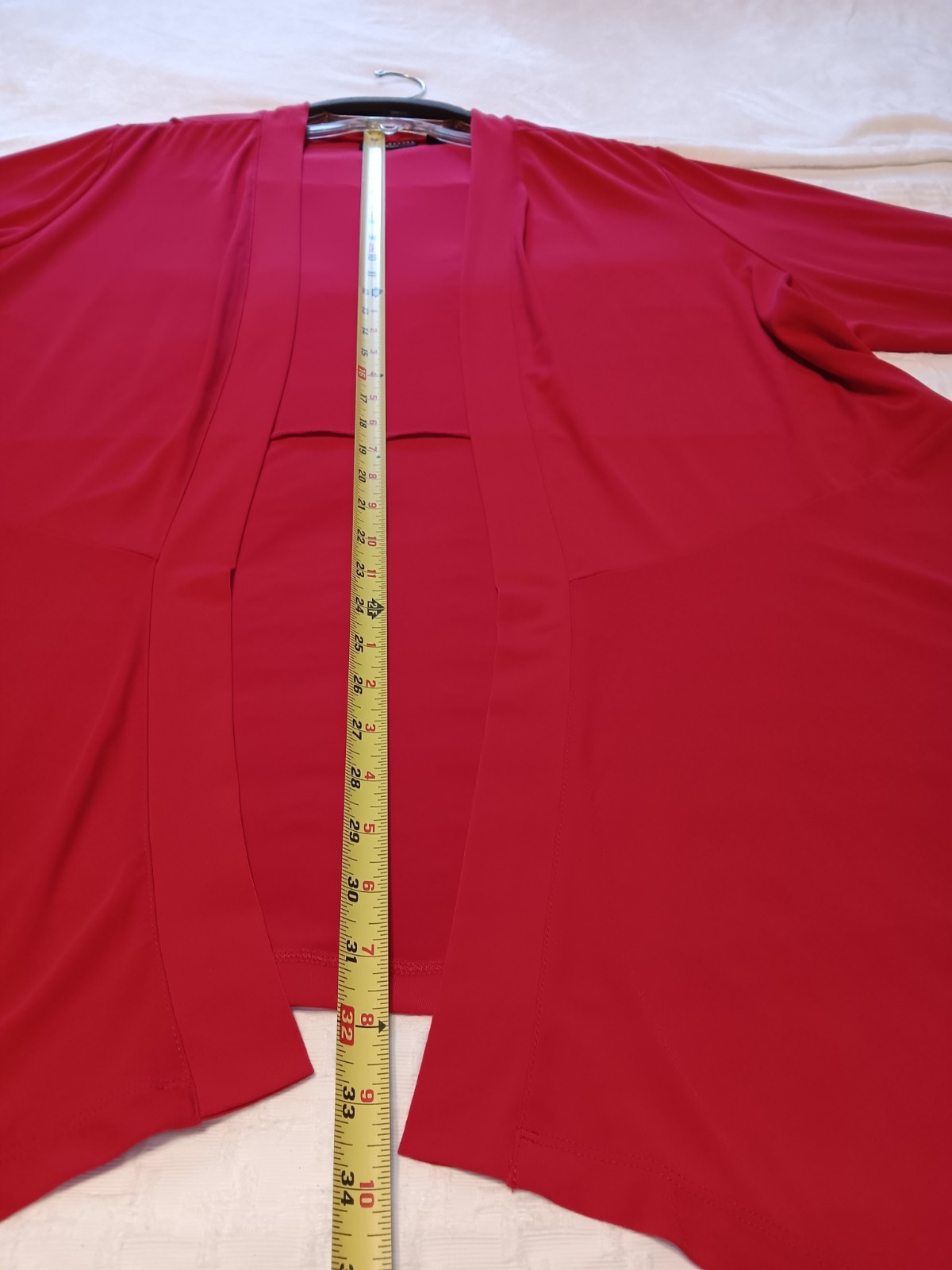 Nice! Susan Graver Liquid Knit RED SZ 3X open no Closure cardigan Swing Jacket