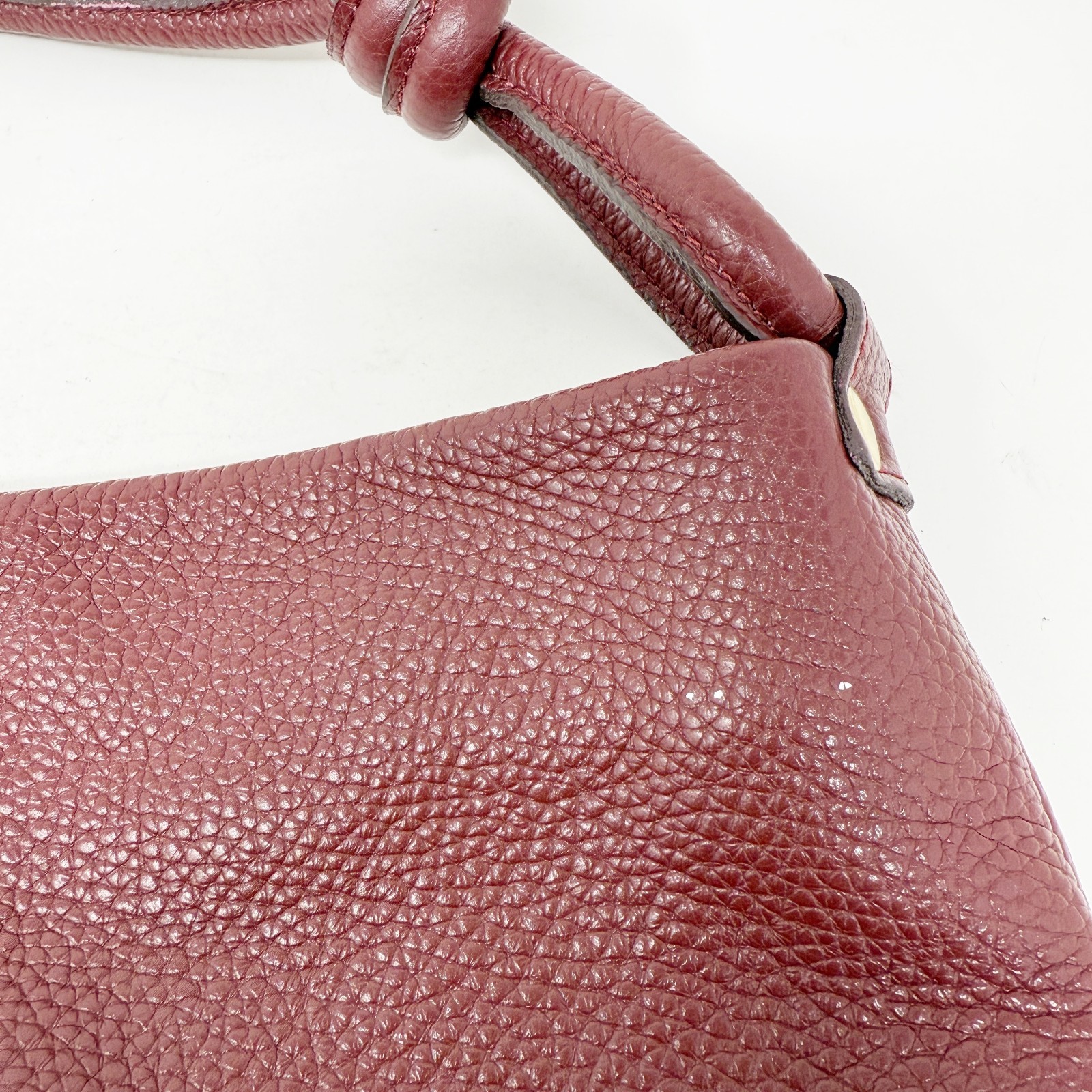 Giorgia Milani Burgundy Dark Leather Shoulder Bag Made in Italy