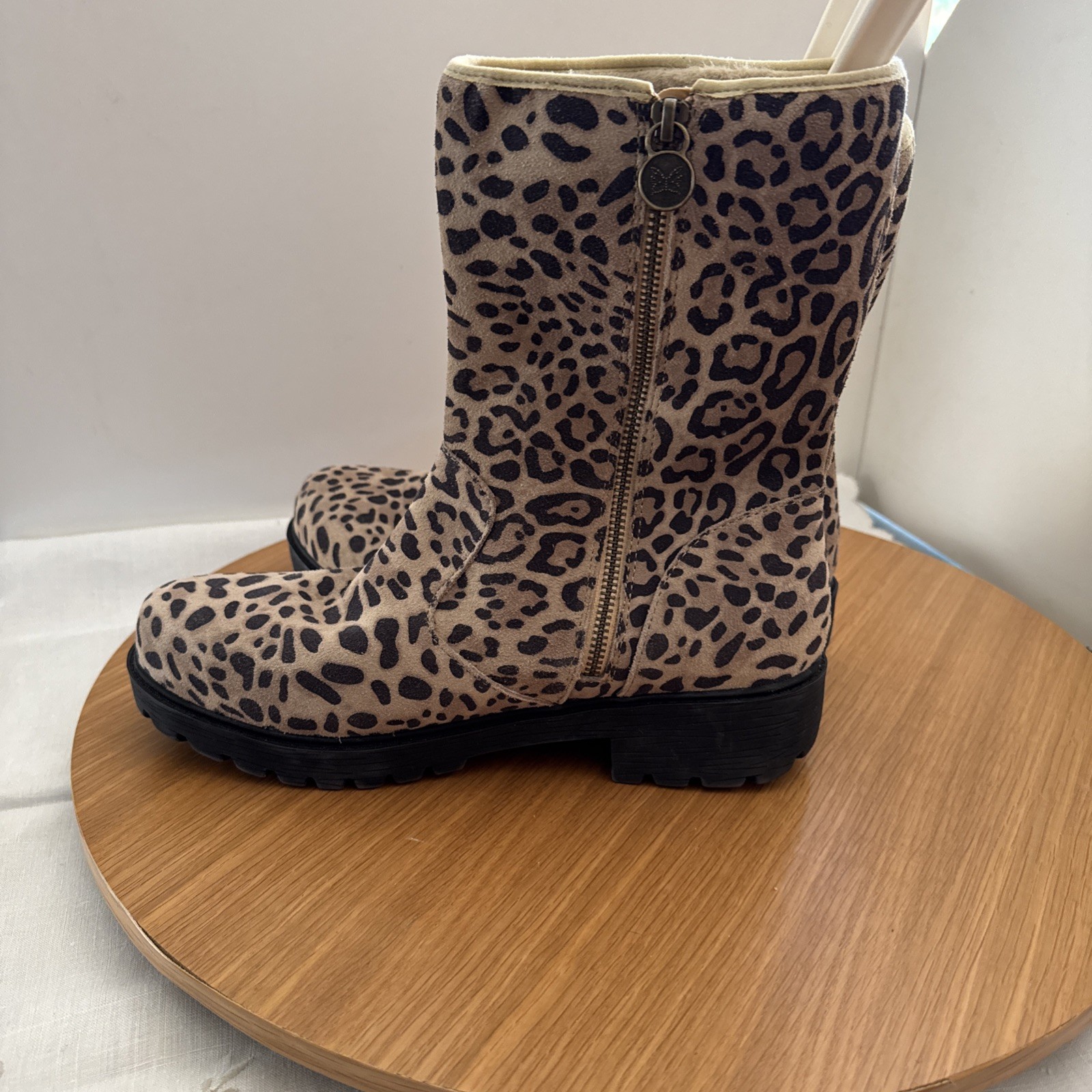 Alegria brown LEOPARD Mid Calf Casual Boot EURO SIZE 41 M 10 1/2-11 us