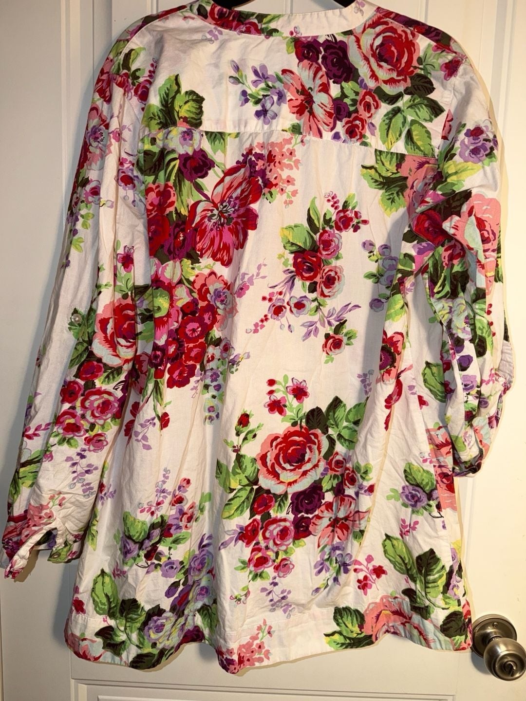 Soft Surroundings XL Romantic Floral Tunic Blouse 🌺 Cottagecore Boho Oversize