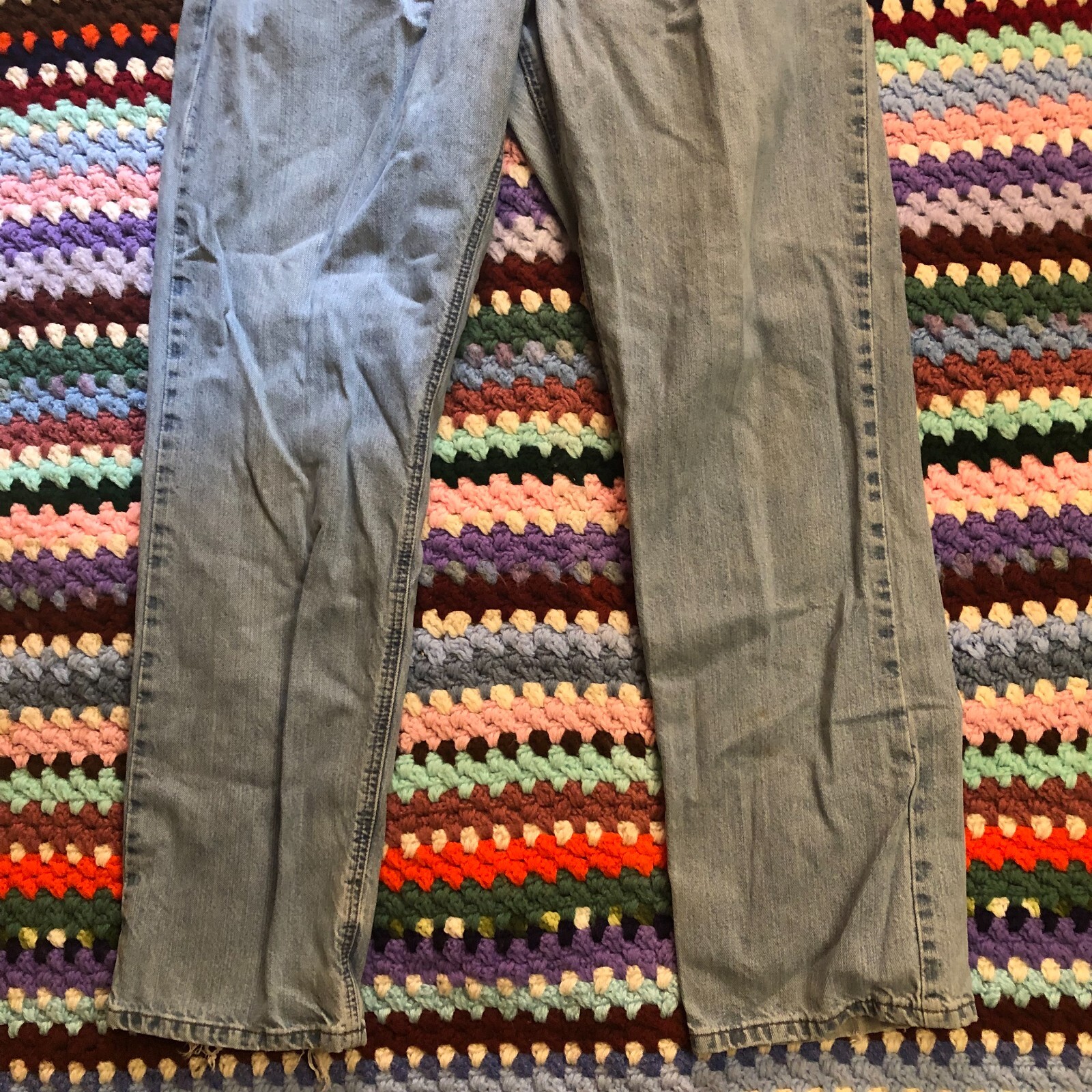 Womens Carhartt Blue Jeans WB160 AIO Zipper Fly Relaxed Fit Size 16 X 34