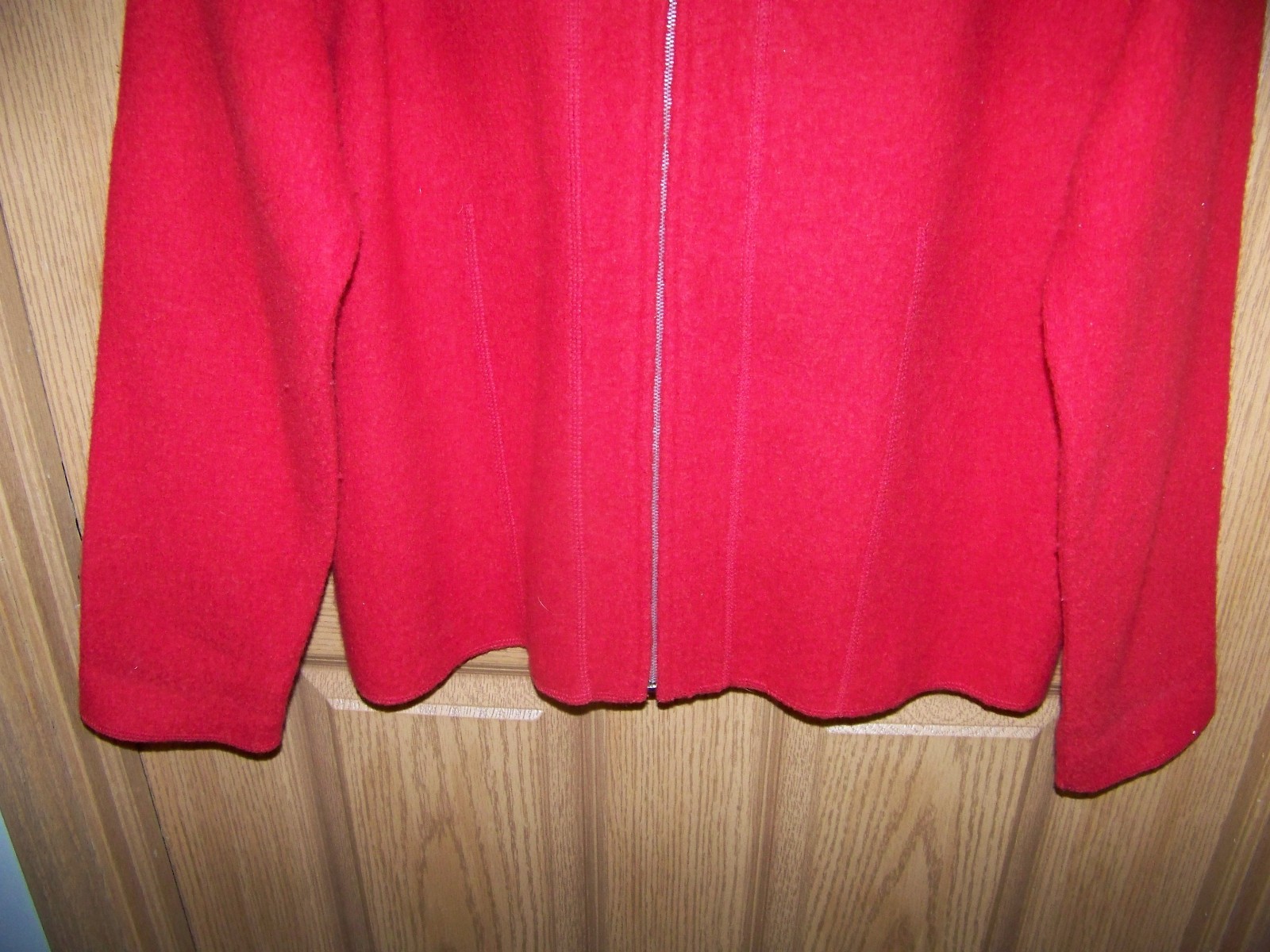 Shaver Lake Womens 100% Wool Full Zip Sweater Jacket Top Large Red Excellent