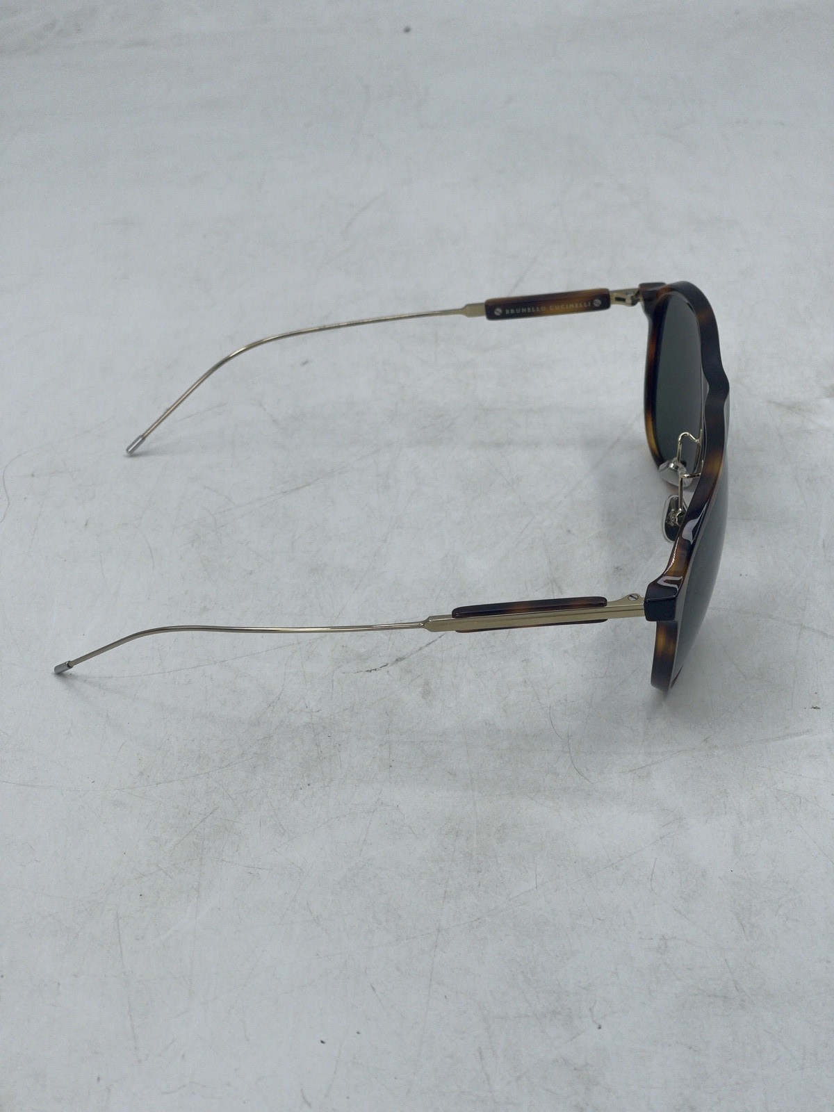 Brunello Cucinelli Men’s Pilot Sunglasses Havana Classic/Dark Green Polar