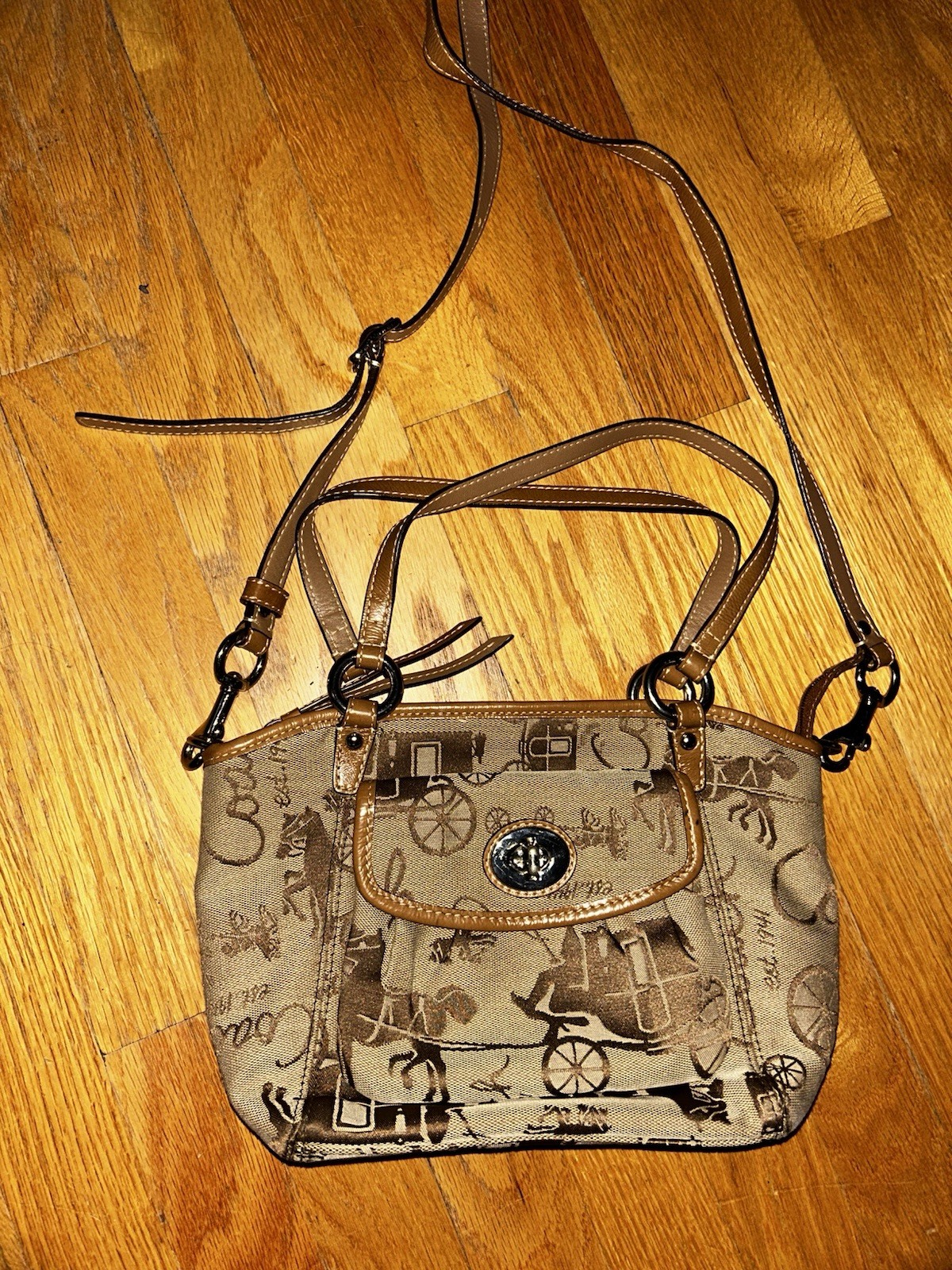 VTG Coach Leah Small Crossbody F14855 Convertible Shoulder Handbag Purse Satchel
