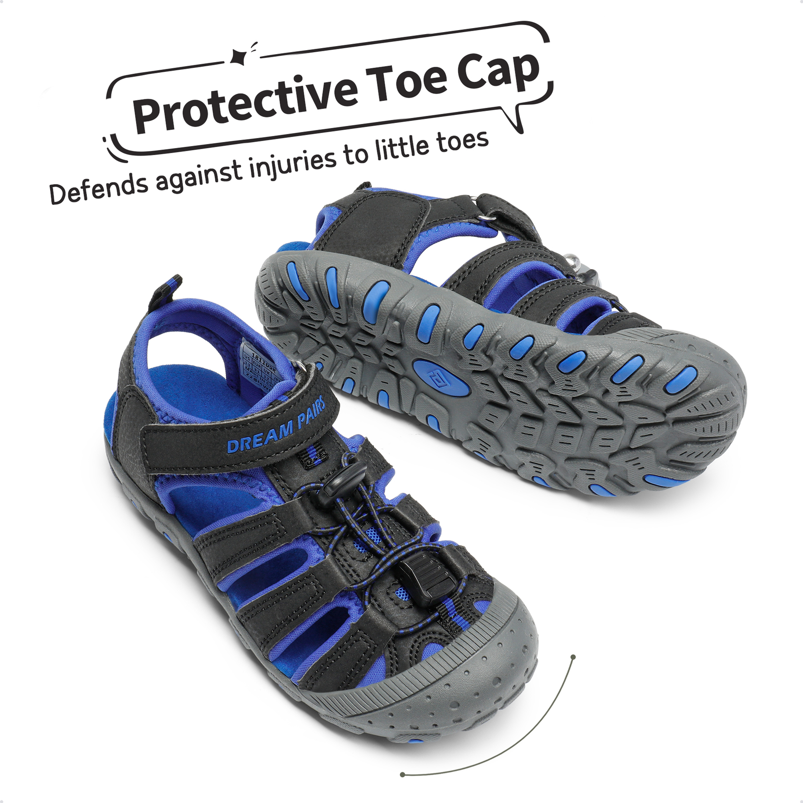 Girls Boys Athletic Sandals Closed Toe Outdoor Indoor Summer Sports Sandals