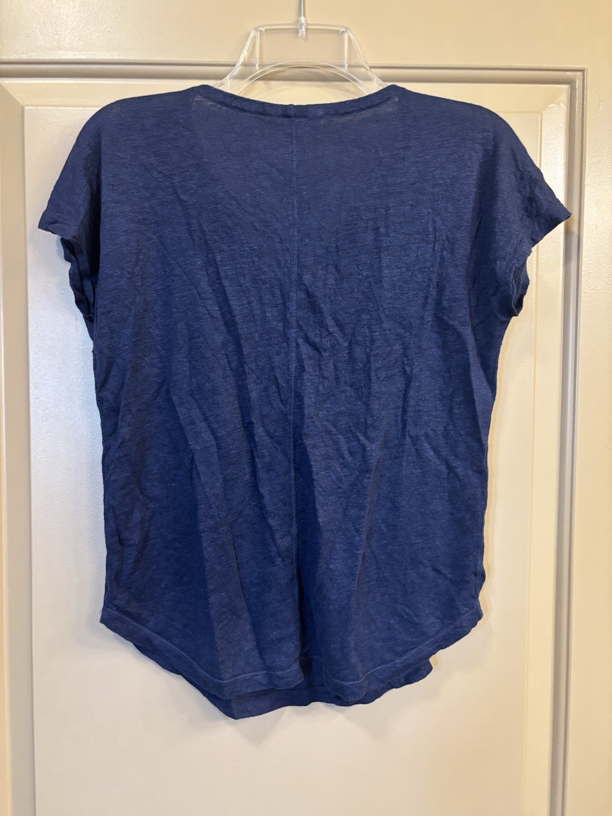 Lilly Pulitzer Navy Blue 100% Linen Duval V-Neck Top Size XS Casual Travel Beach