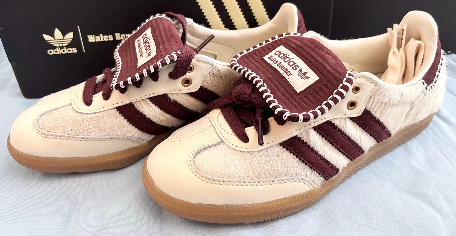 adidas x Wales Bonner Samba Pony Cream White Burgundy IE0586 EU 37 1/3 New
