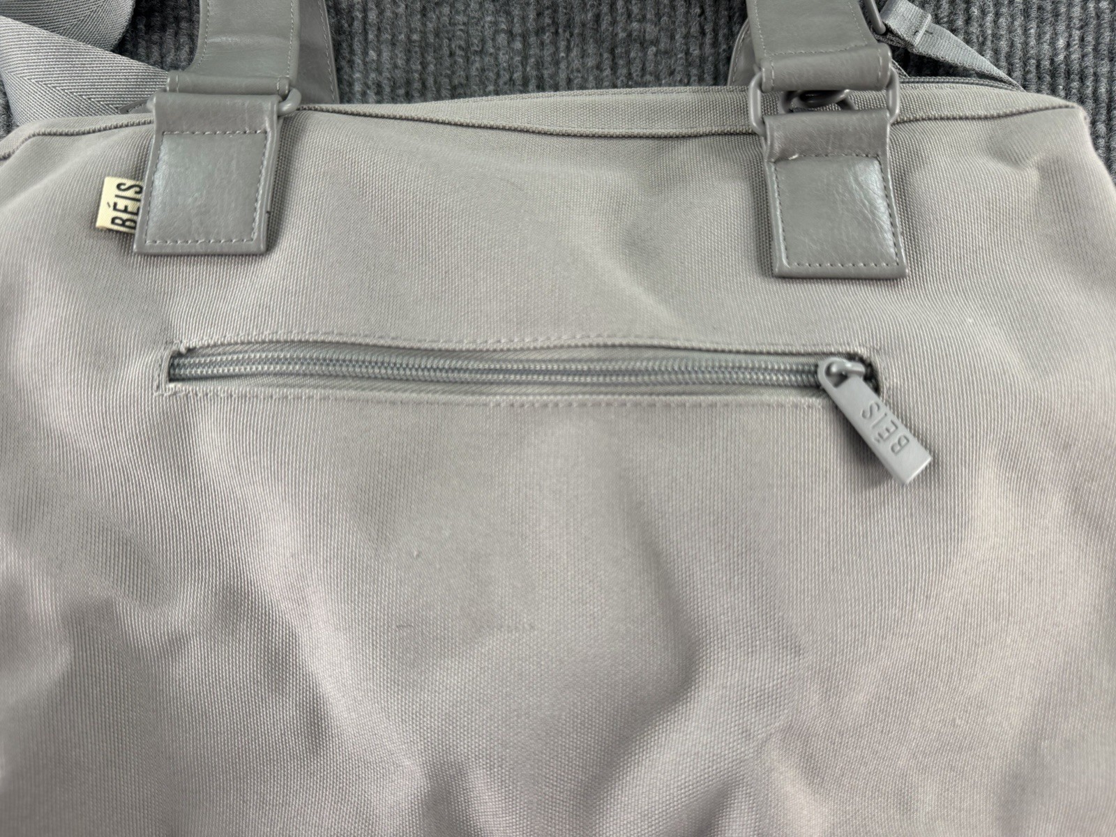 BEIS The Convertible Mini Weekender Travel Bag in Grey Excellent Condition