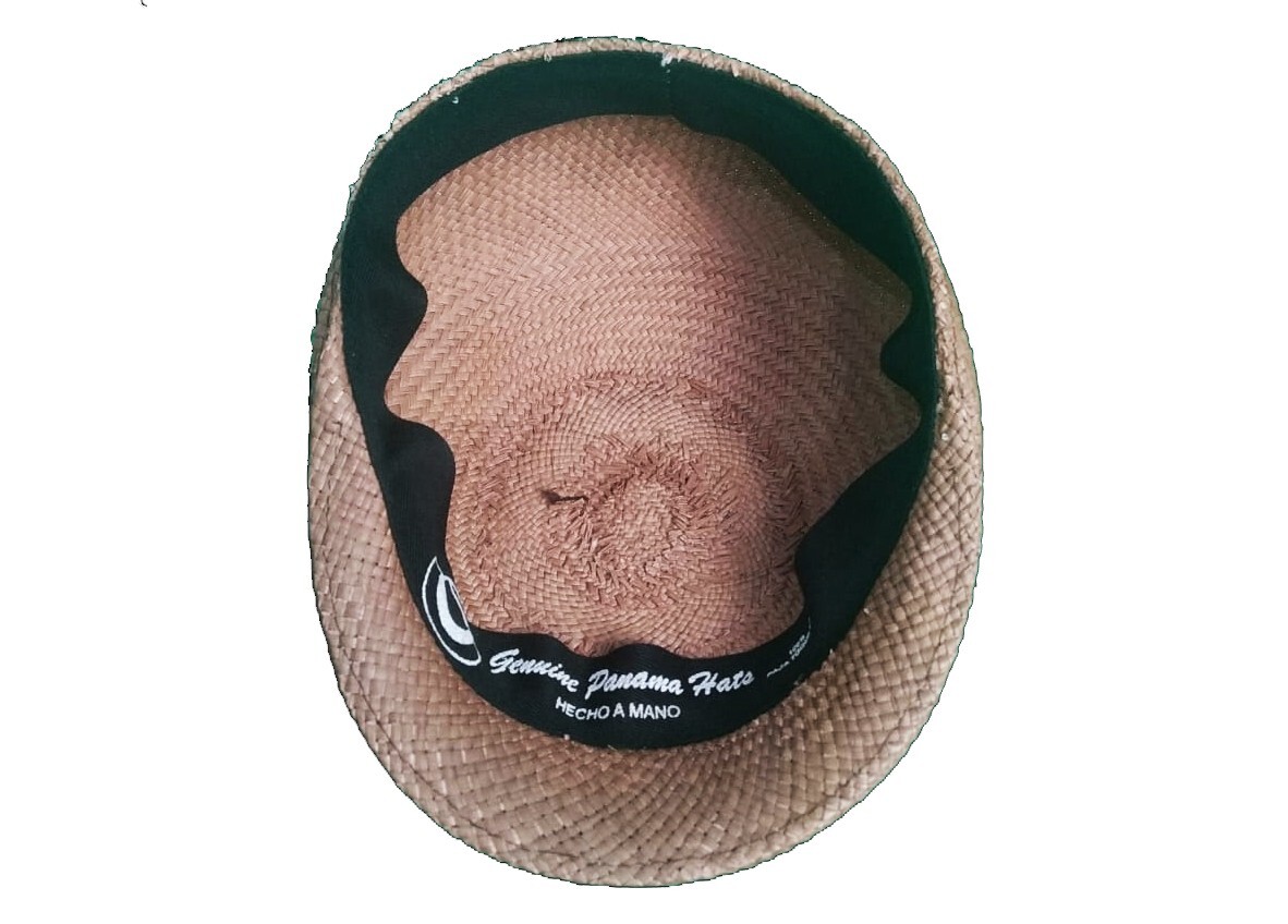Original Panama Beret Toquilla Straw Brown 54 Cm Handwoven
