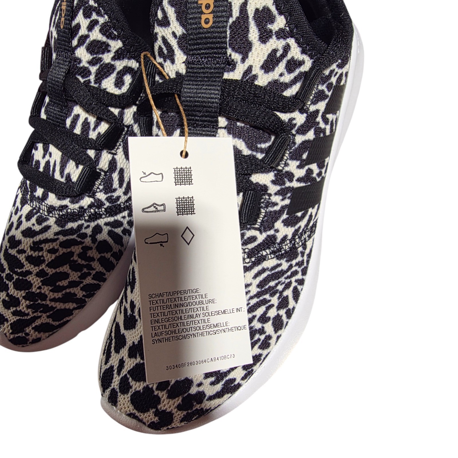 adidas Cloudfoam Pure 2.0 Black White Leopard Running GW4347 – Women’s 5 NEW