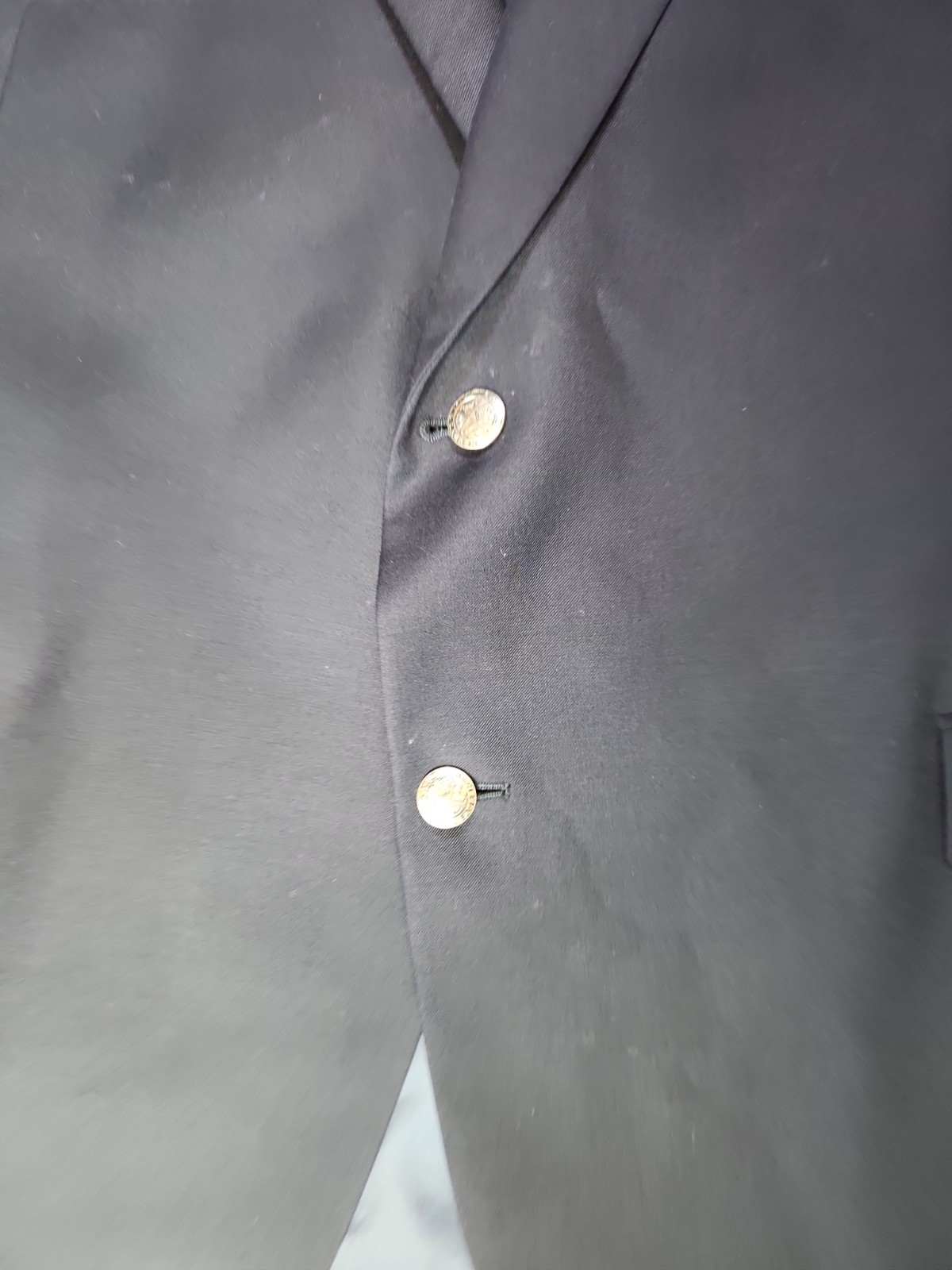 Ralph Lauren BLACK LABEL Jacket Mens 52R Sports Coat Blazer Silver Buttons Wool