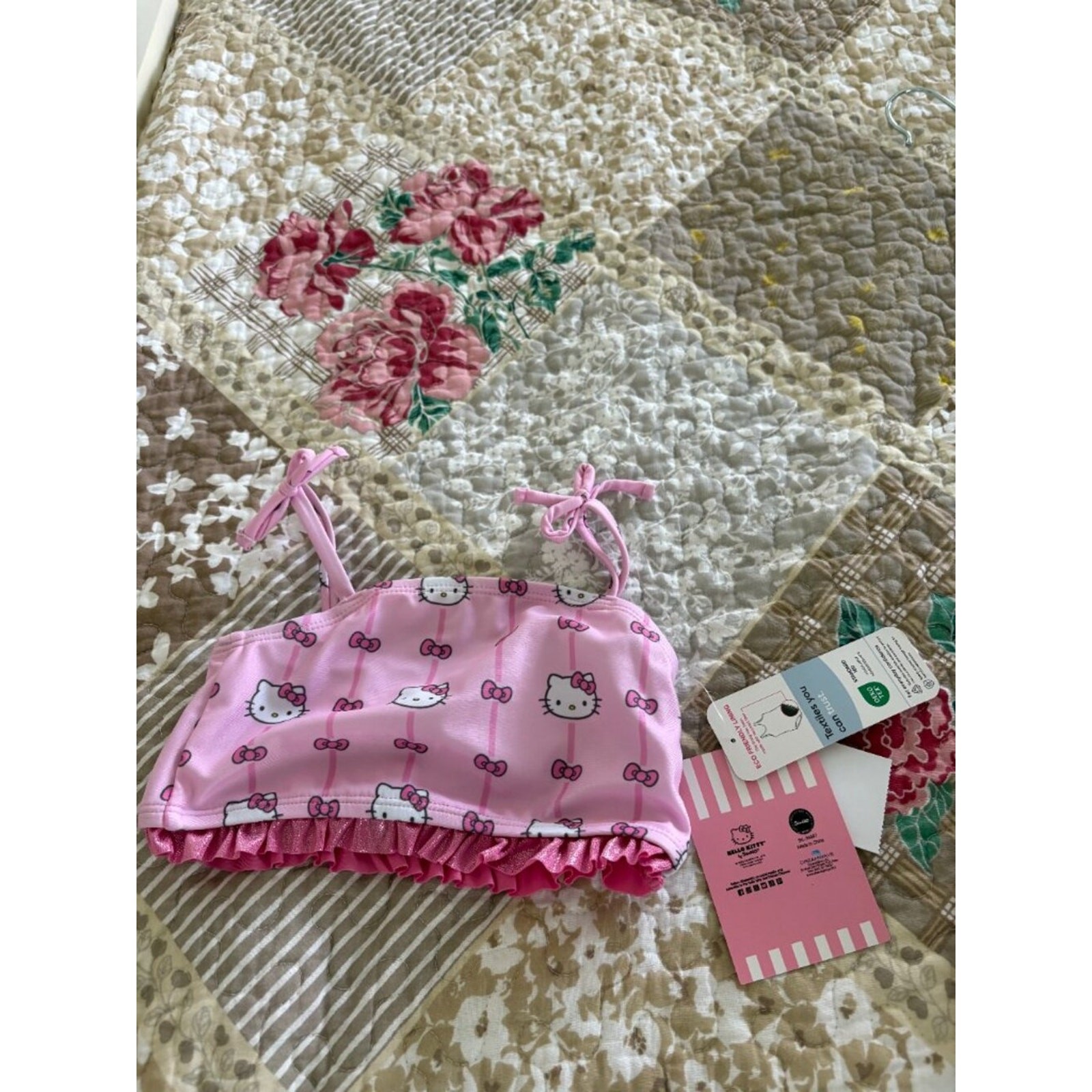Hello Kitty Character Toddler Girl Shimmer Tankini Two-Piece Swimsuit Size 2T