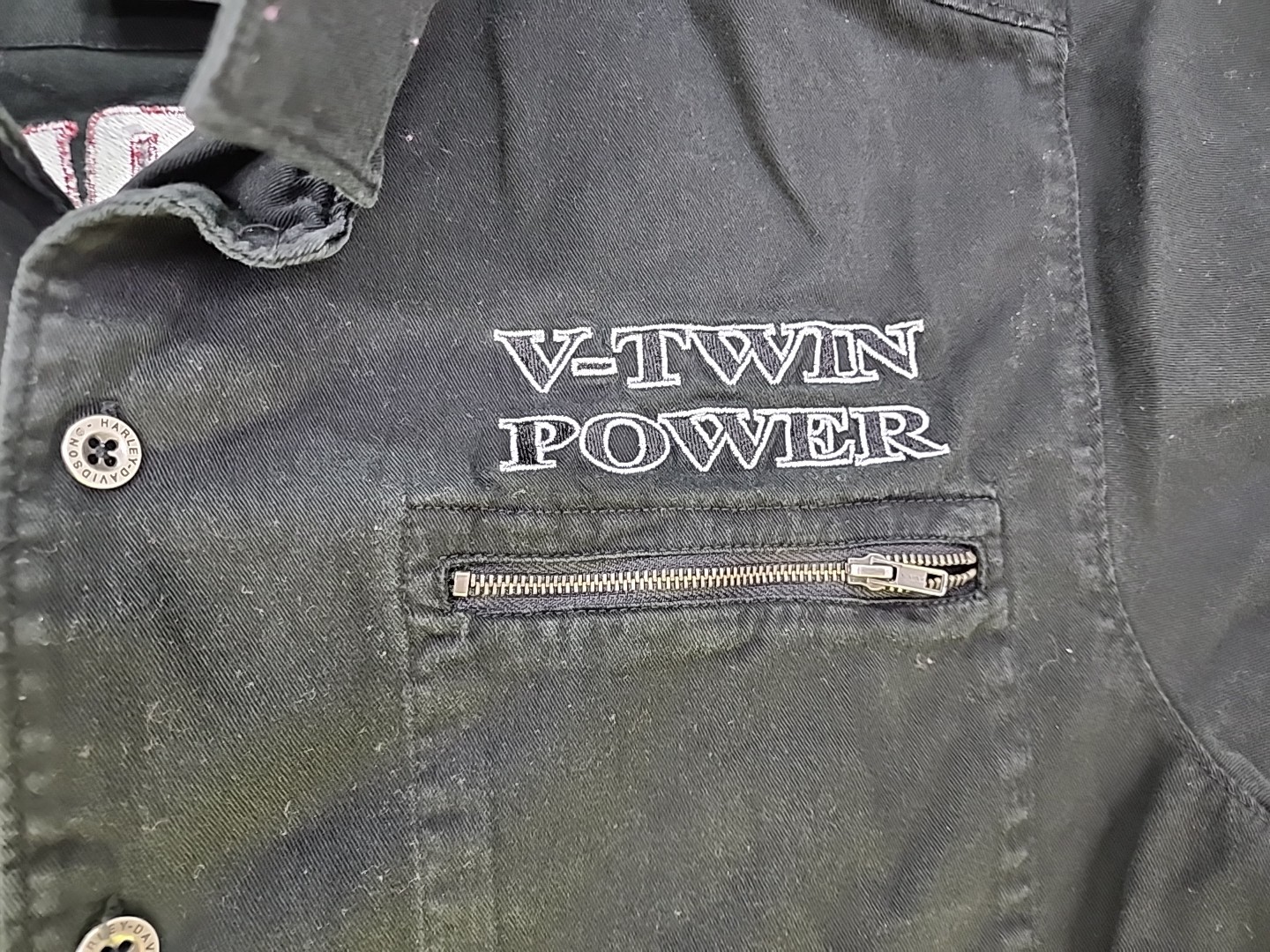 Harley Davidson Mens Button Up V-Twin Power Biker Shirt Black Sz L | 19