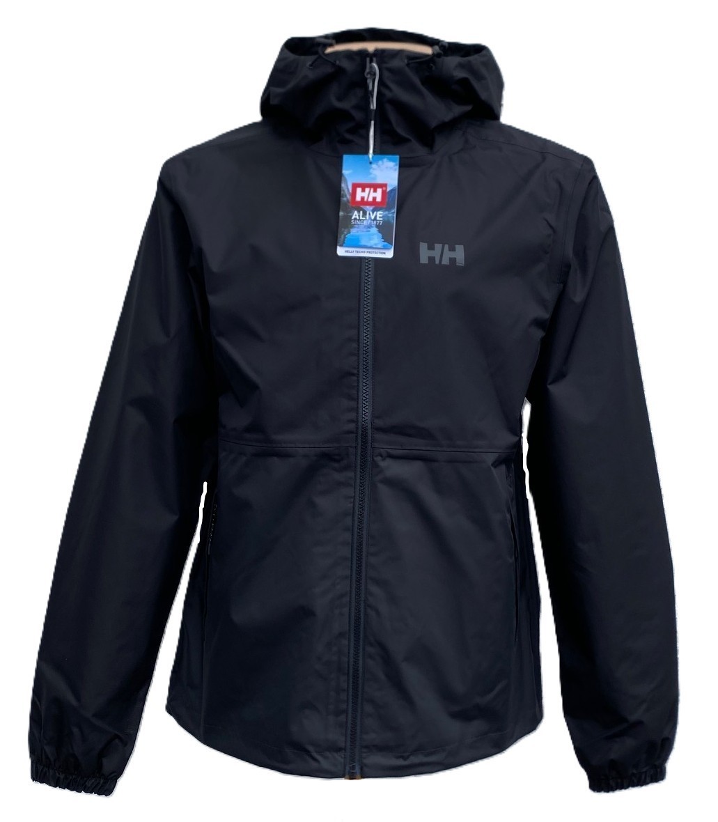 Men’s Helly Hansen Hilo Rain Jacket BLACK $130, Size: M