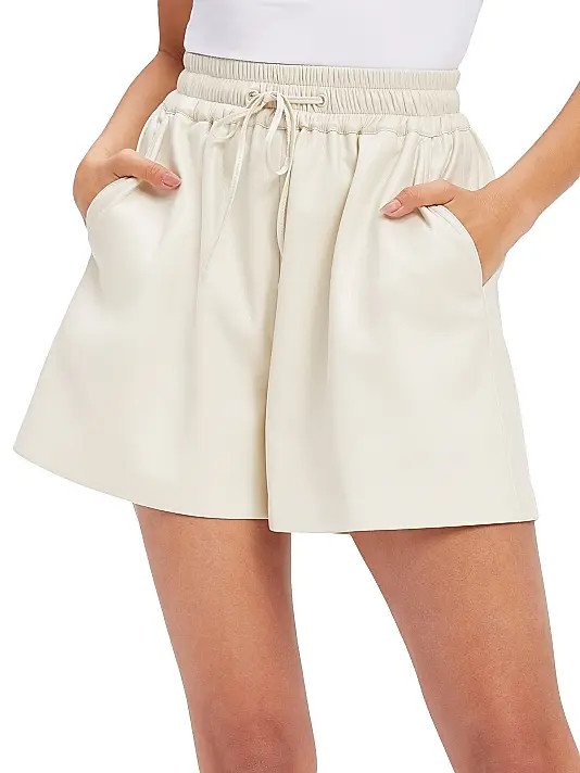 $119 NWT – Good American BETTER THAN LEATHER Drawstring SHORTS Size: 1 / Small
