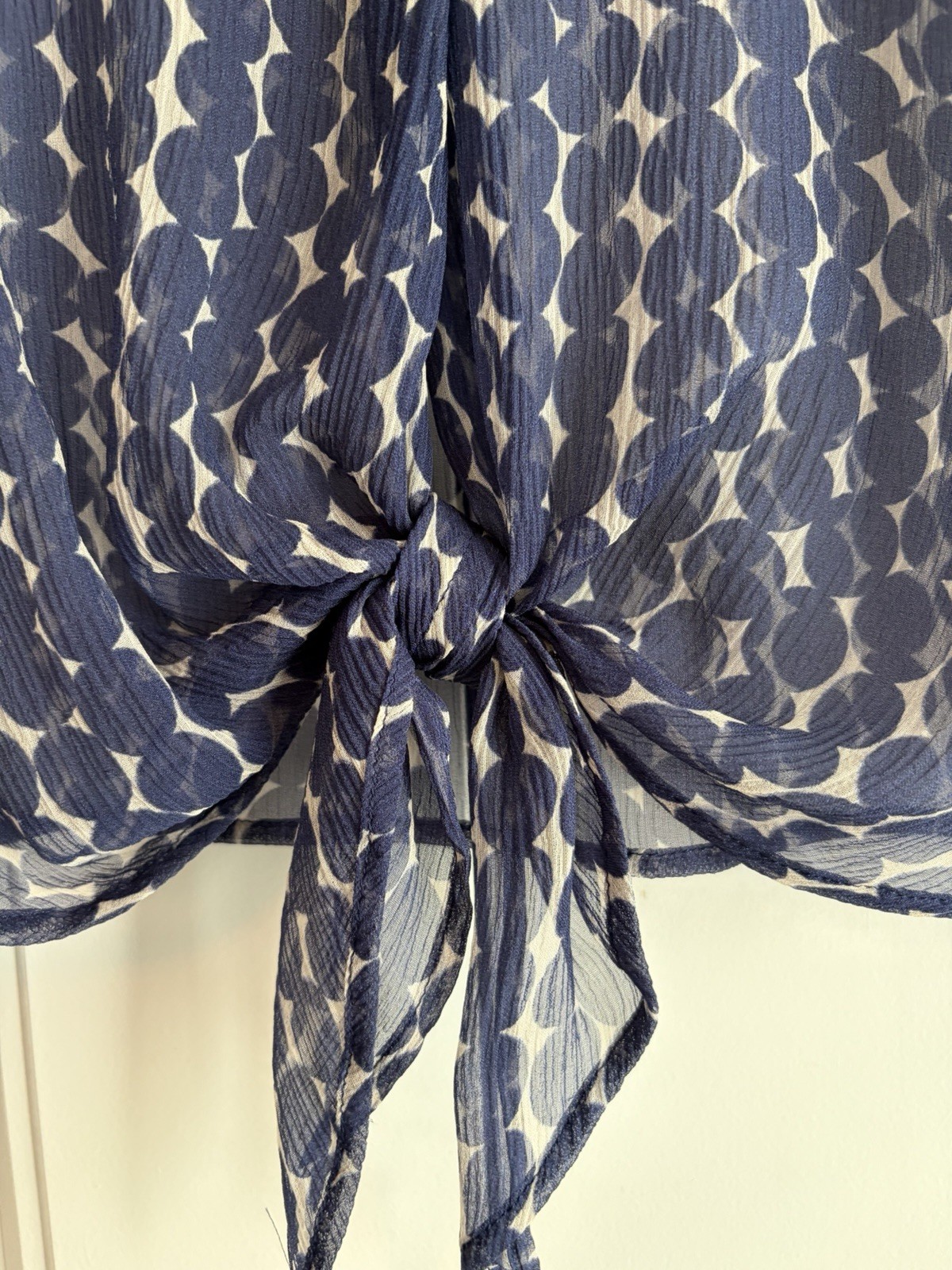 Rosso 35 100% Silk Blue Geometric Shapes Sheer Women’s Size 40 US Sz Small
