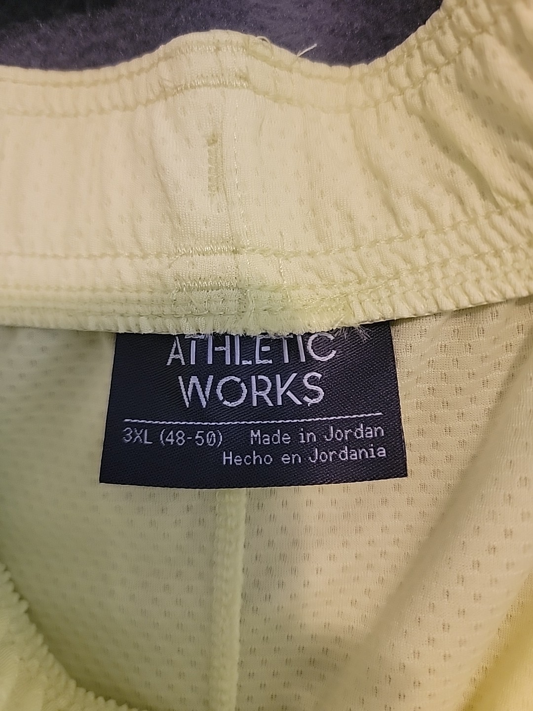 Athletic Works Men’s Mesh Neon Yellow Shorts Pockets Elastic/Drawstring Waist 3X