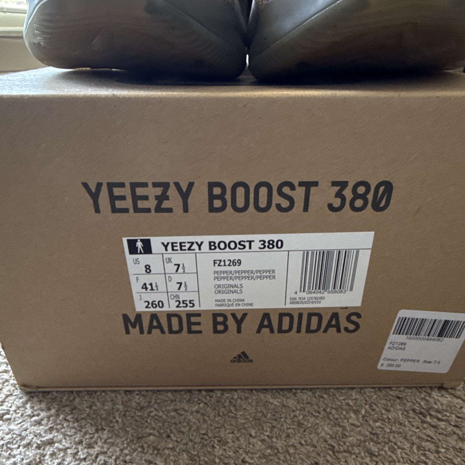adidas Yeezy Boost 380 Pepper Non-Reflective Primeknit Sneakers FZ1269