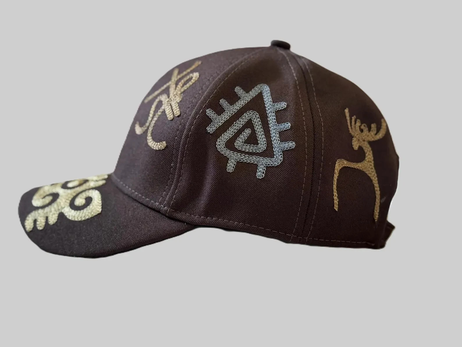 Kyrgyz Petroglyph Baseball Caps Kazakh Uzbek Central Asian Ethnic Design Hat