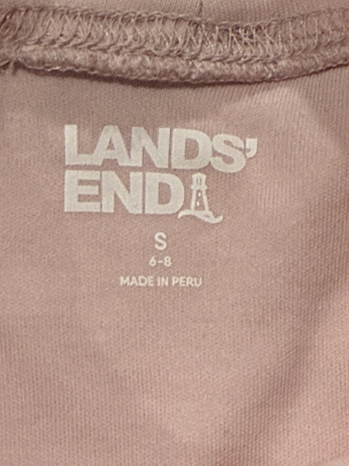 Lands End Women’s Mock Neck Top Light Pink 100% Cotton Size Small