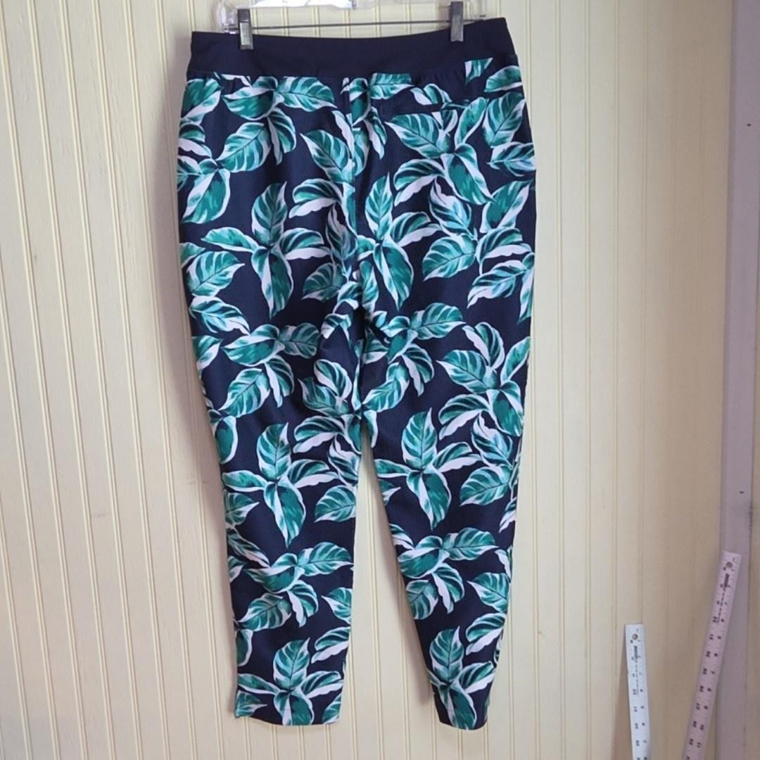 Tommy Bahama Everyday Active Pants Mens Large Blue Leaf Elastic Waist Stretch