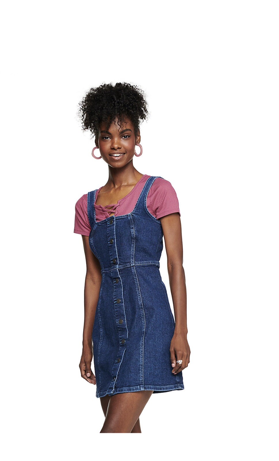 So Brand Blue Jean Denim Sleeveless Buttun up Dress Junior Size Large Nwt