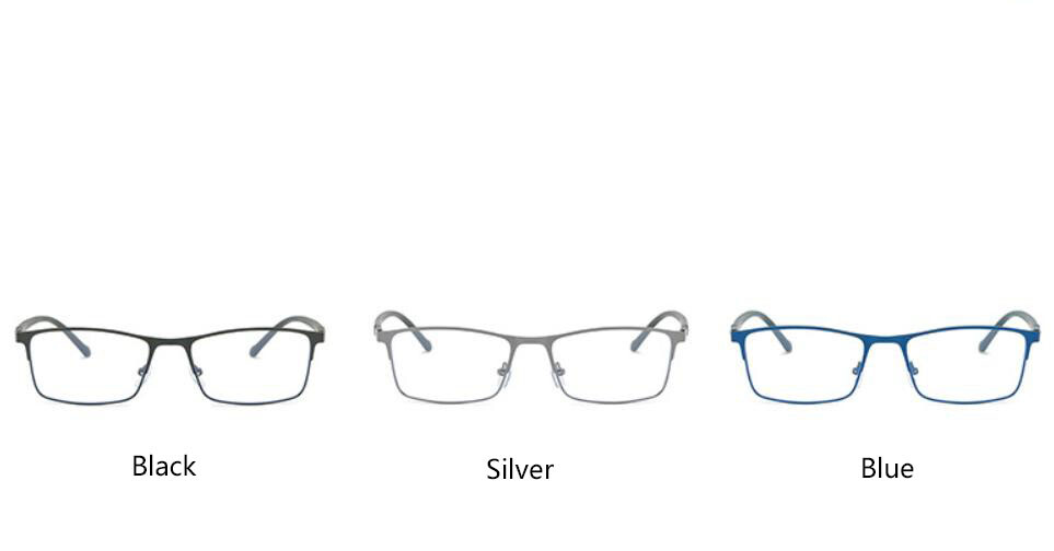 Men Metal Photochromic Reading Glasses Square Full Rim Classic Sunglasses