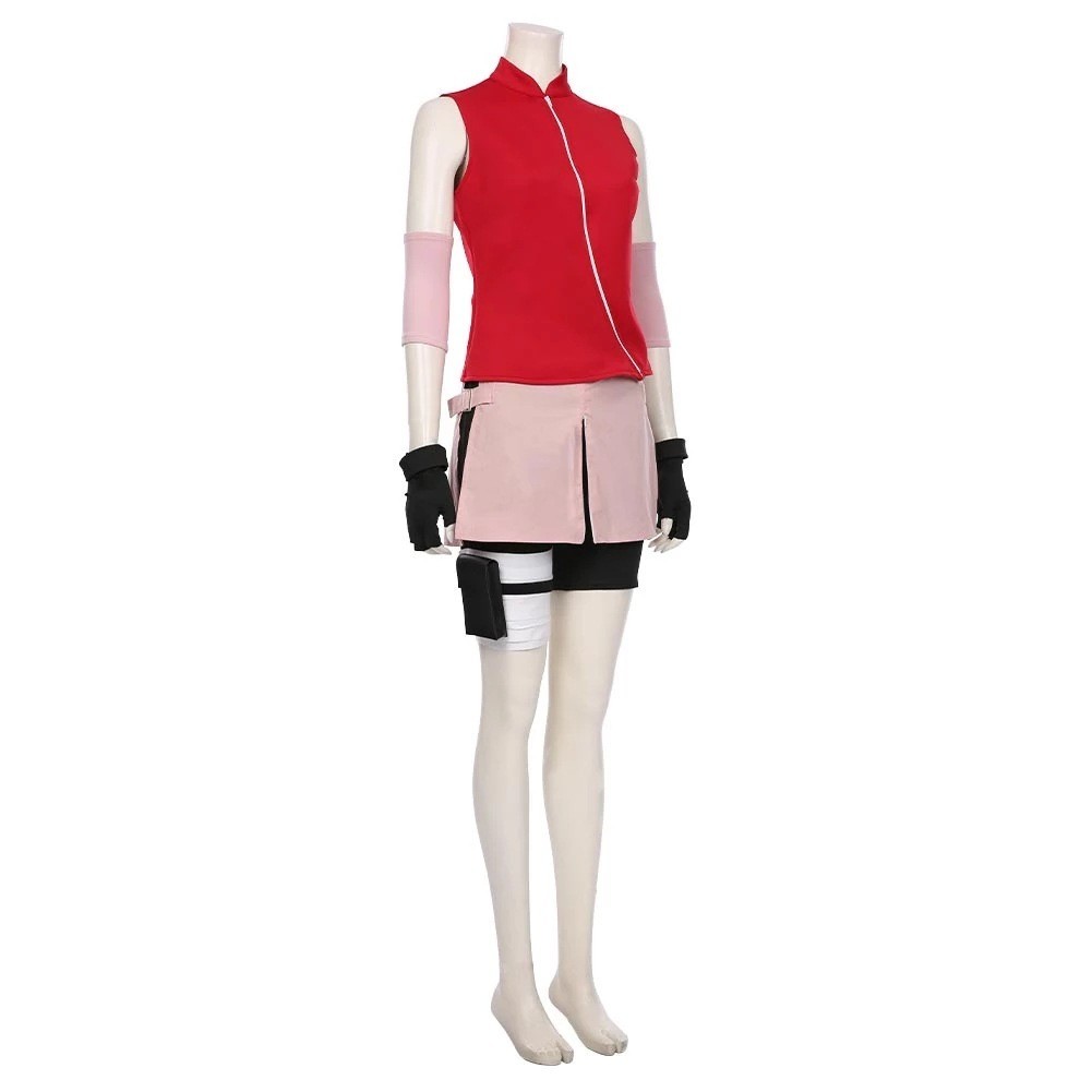 Naruto Shippuden Cosplay Haruno Sakura Complete Set Ninja Costume Cosplay Outfit