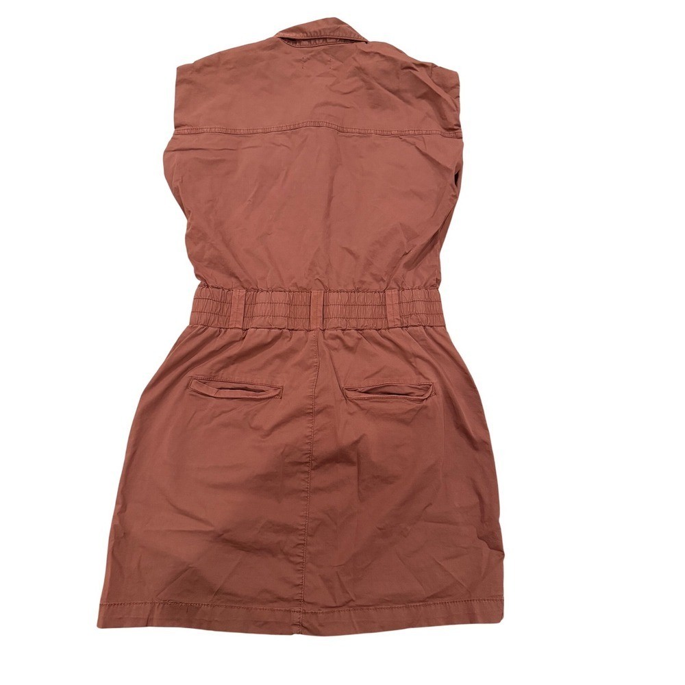 Pistola Womens Rust Brown Sleeveless Utility Romper Button Front Mini XS