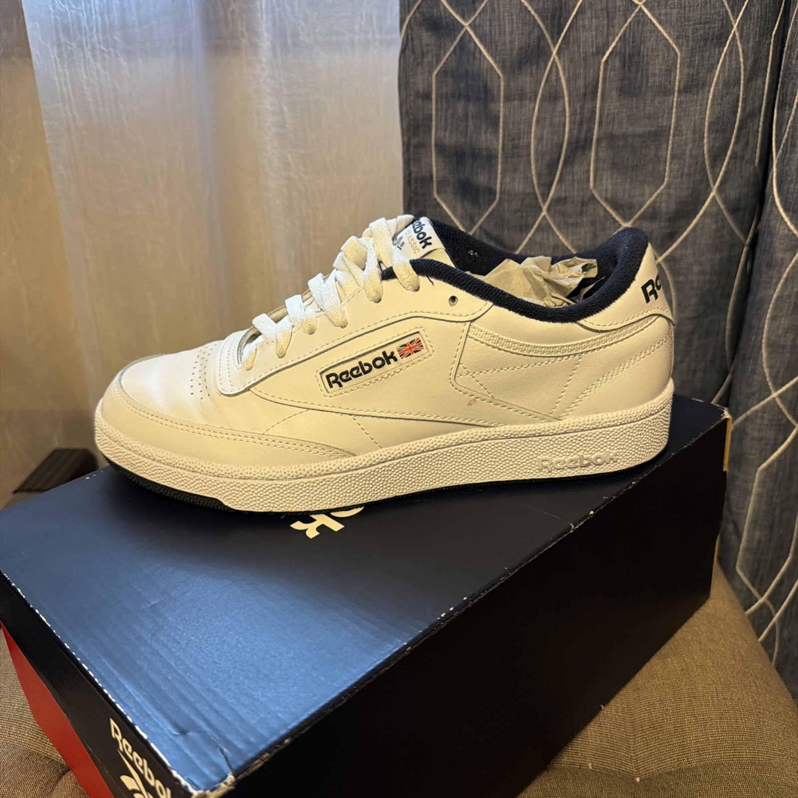 Reebok Club C 85 Men’s Tennis Shoe White Athletic Sneaker Footwear #156 #457