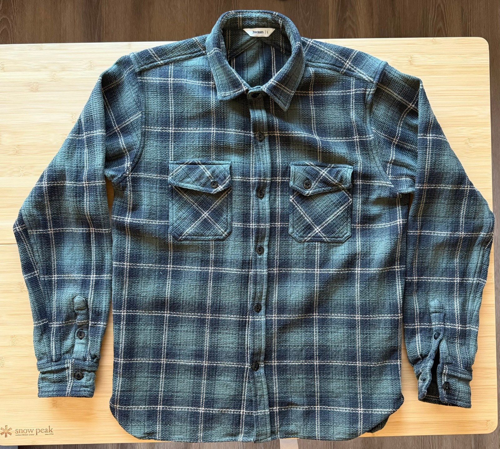 3Sixteen Crosscut Flannel – Large – Pine Check