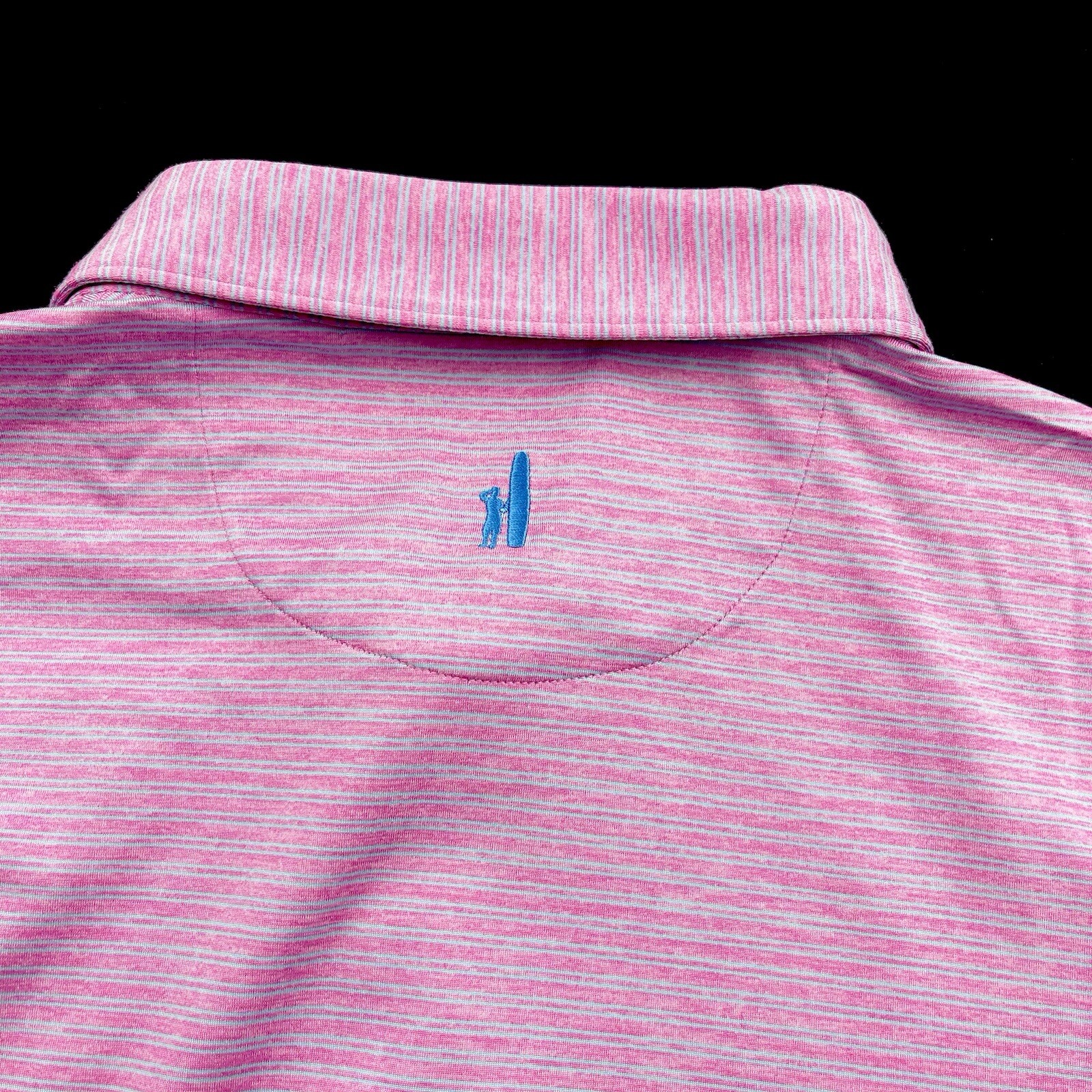 Johnnie O Performance Striped UPF 50 Polo Shirt Pink 2XL