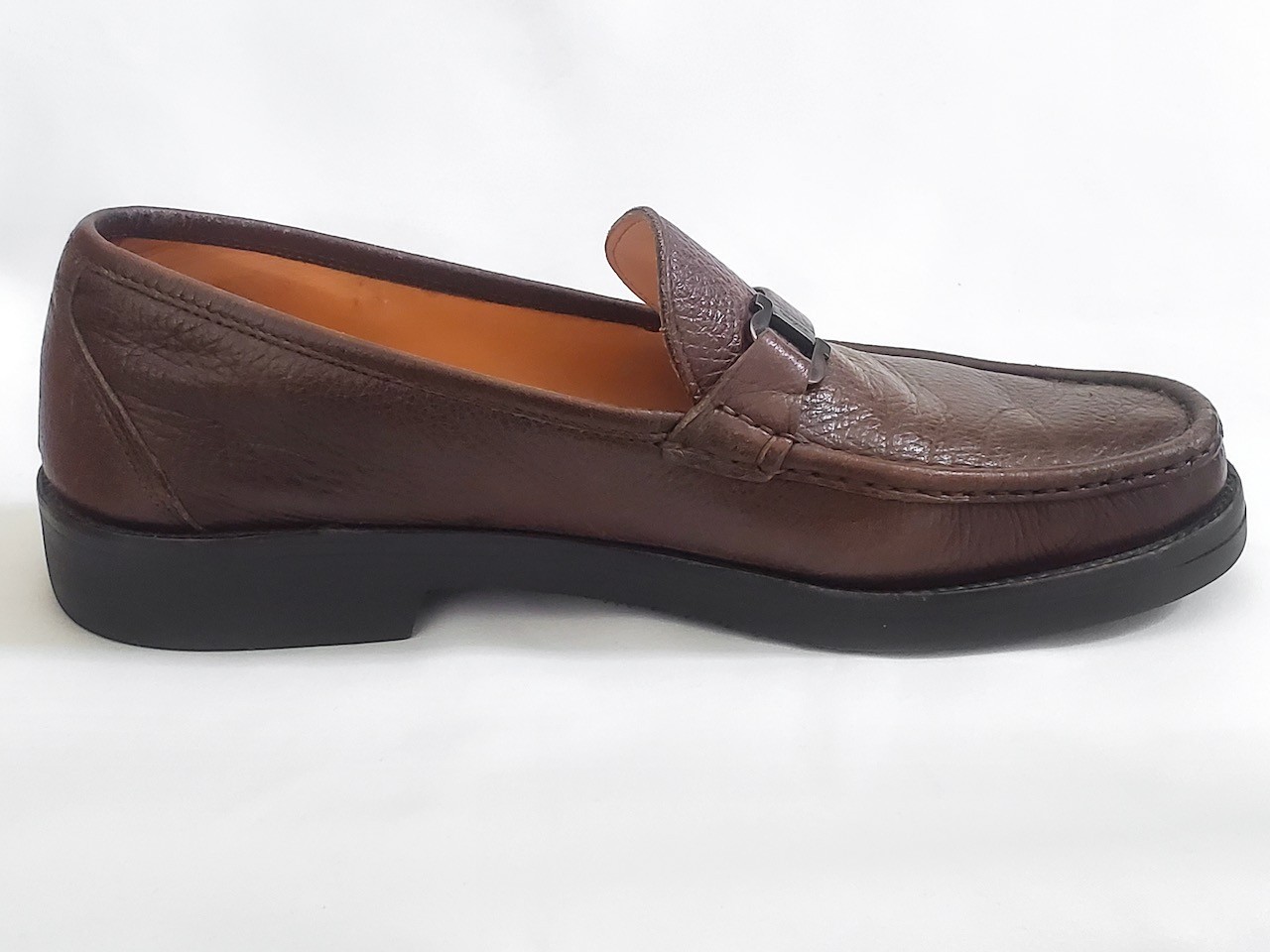 Salvatore Ferragamo Men’s Size 12D Gancini Brown Leather Dress Loafers Shoes