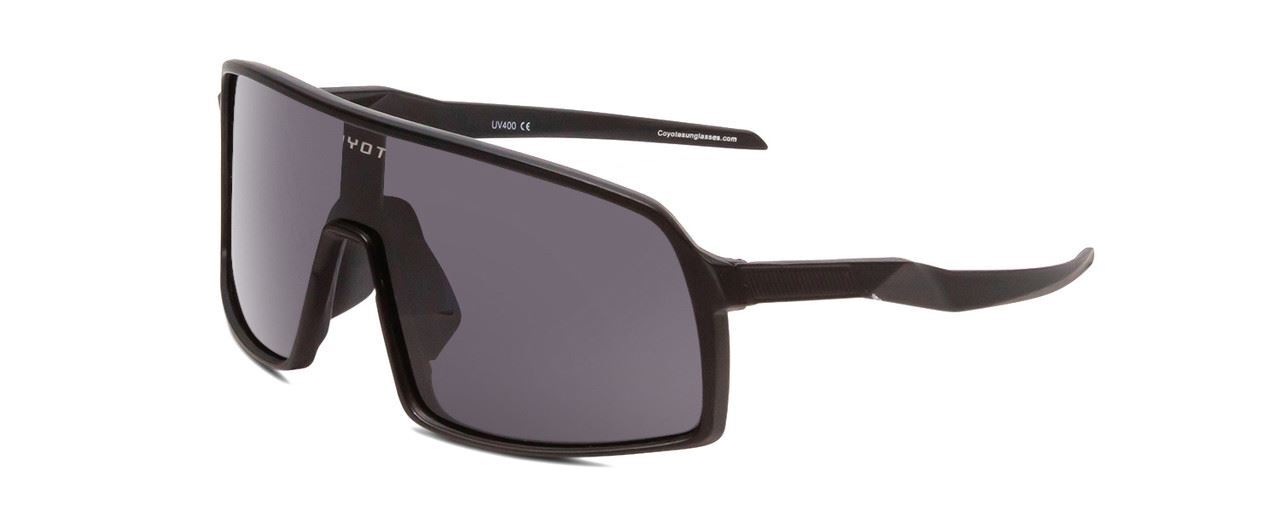 Coyote Python Sport Wrap Shield Designer Polarized Sunglasses Black/Grey 136 mm