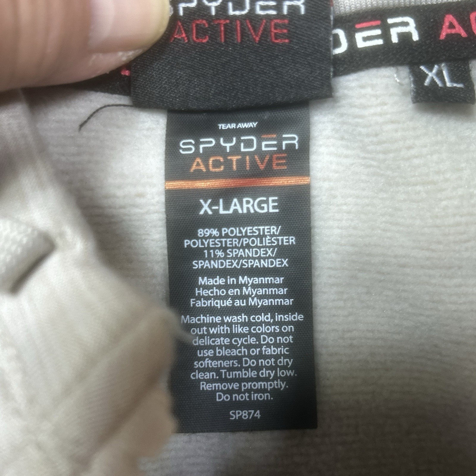 Spyder Active Jacket Womens XL Beige Full Zip Stretch Zip Pockets Activewear EUC