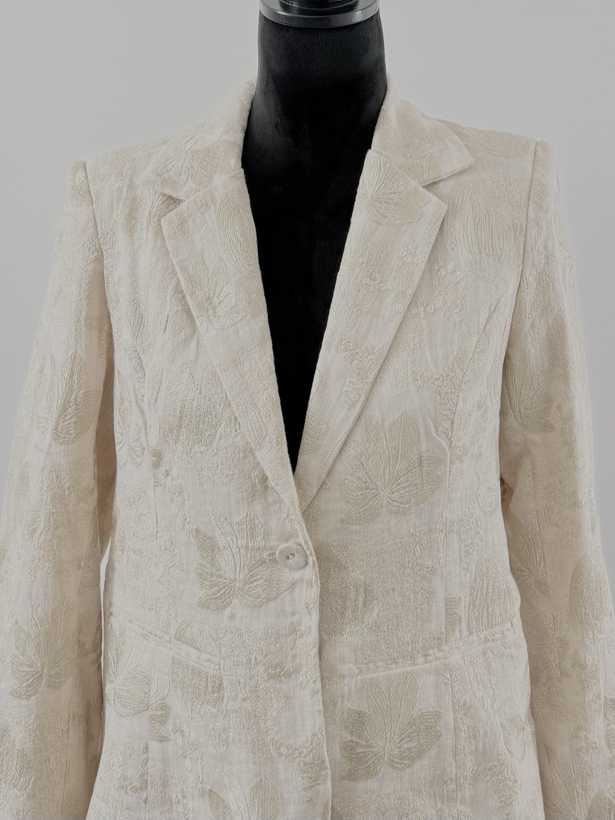 Sundance Jacket Women’s Small Beige Blazer Embroidered 100% Linen New