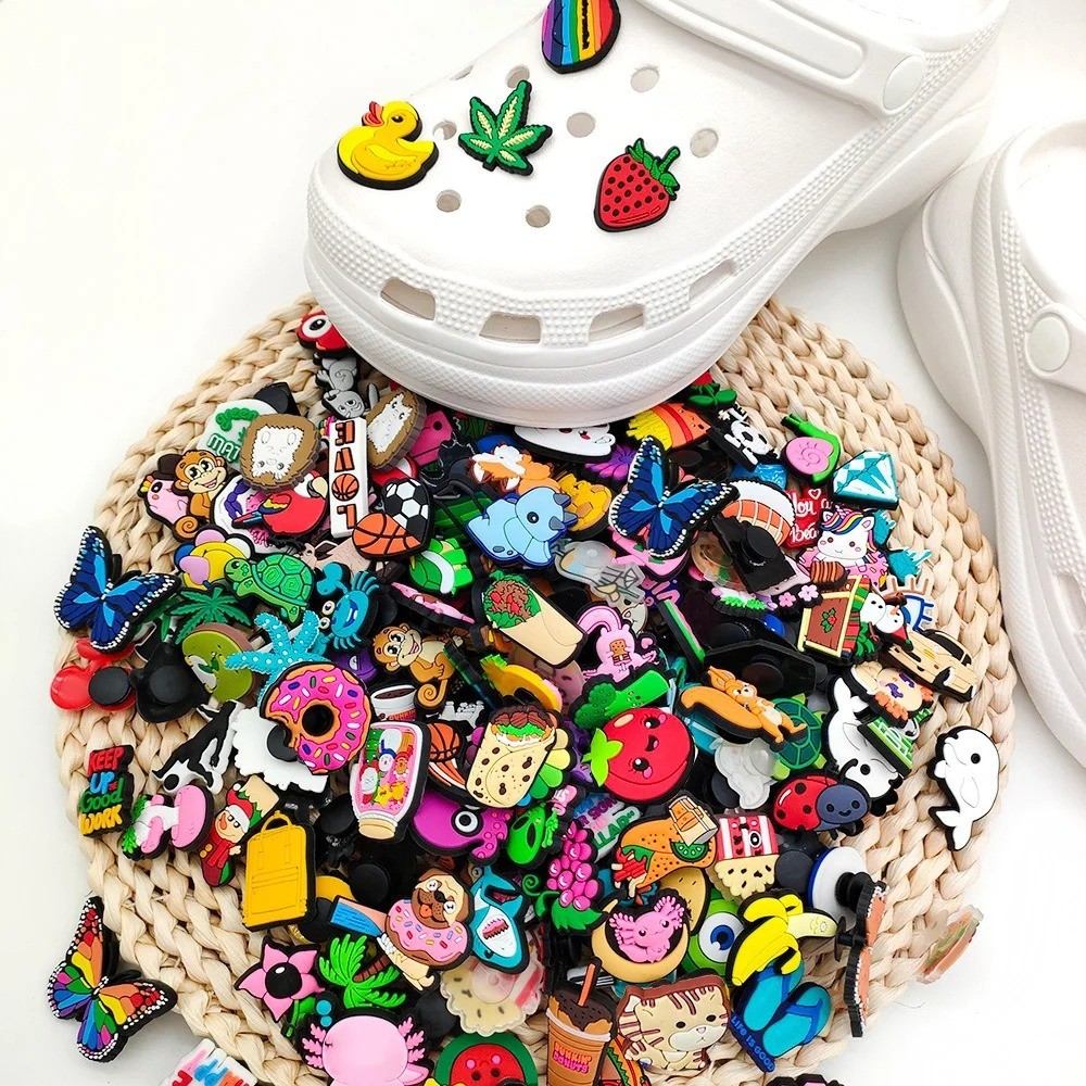 30 Pcs Mixed Pvc Shoe Charms Lot Different Charms Fit For Croc Clog Sandals USA