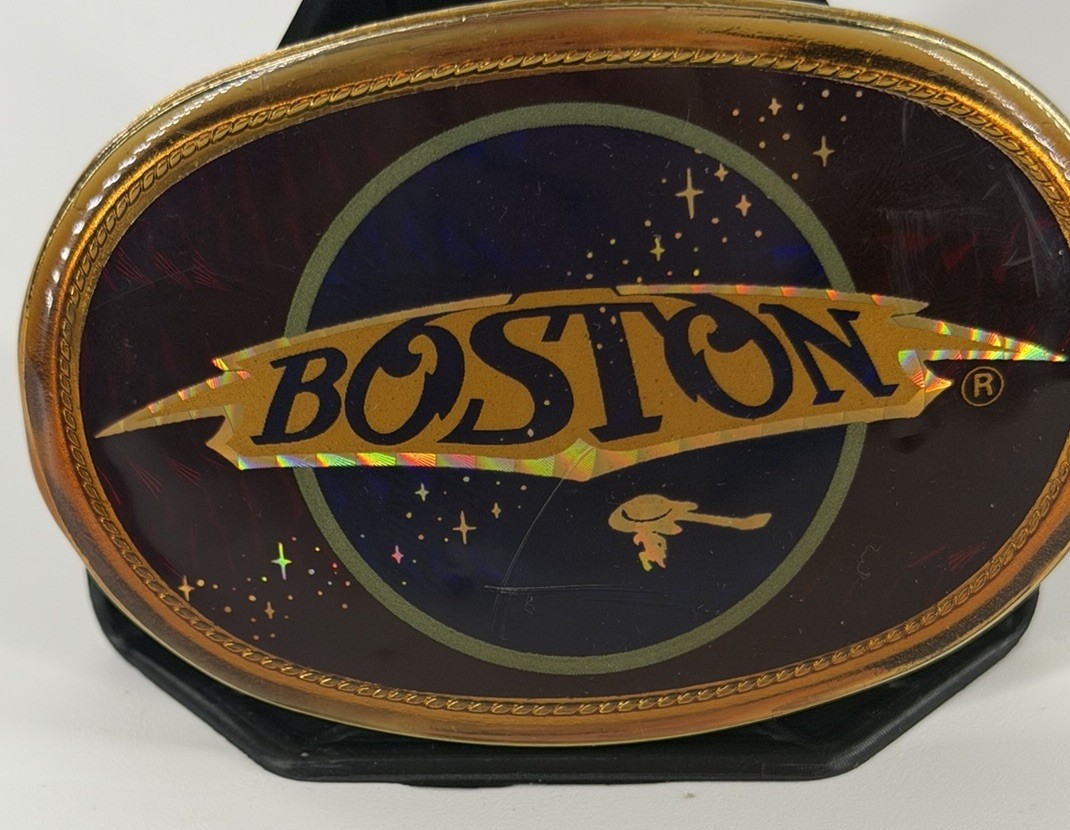 BOSTON VINTAGE 1978 PACIFICA COLLECTIBLE PRISM BELT BUCKLE-Scratches As Shown
