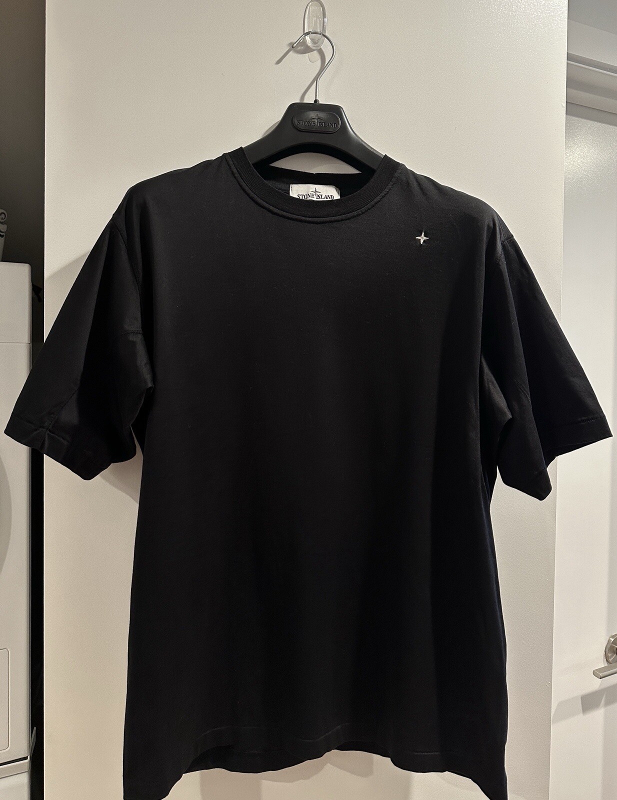 Stone Island Logo Embroidered Crewneck T-Shirt Men’s Medium Black