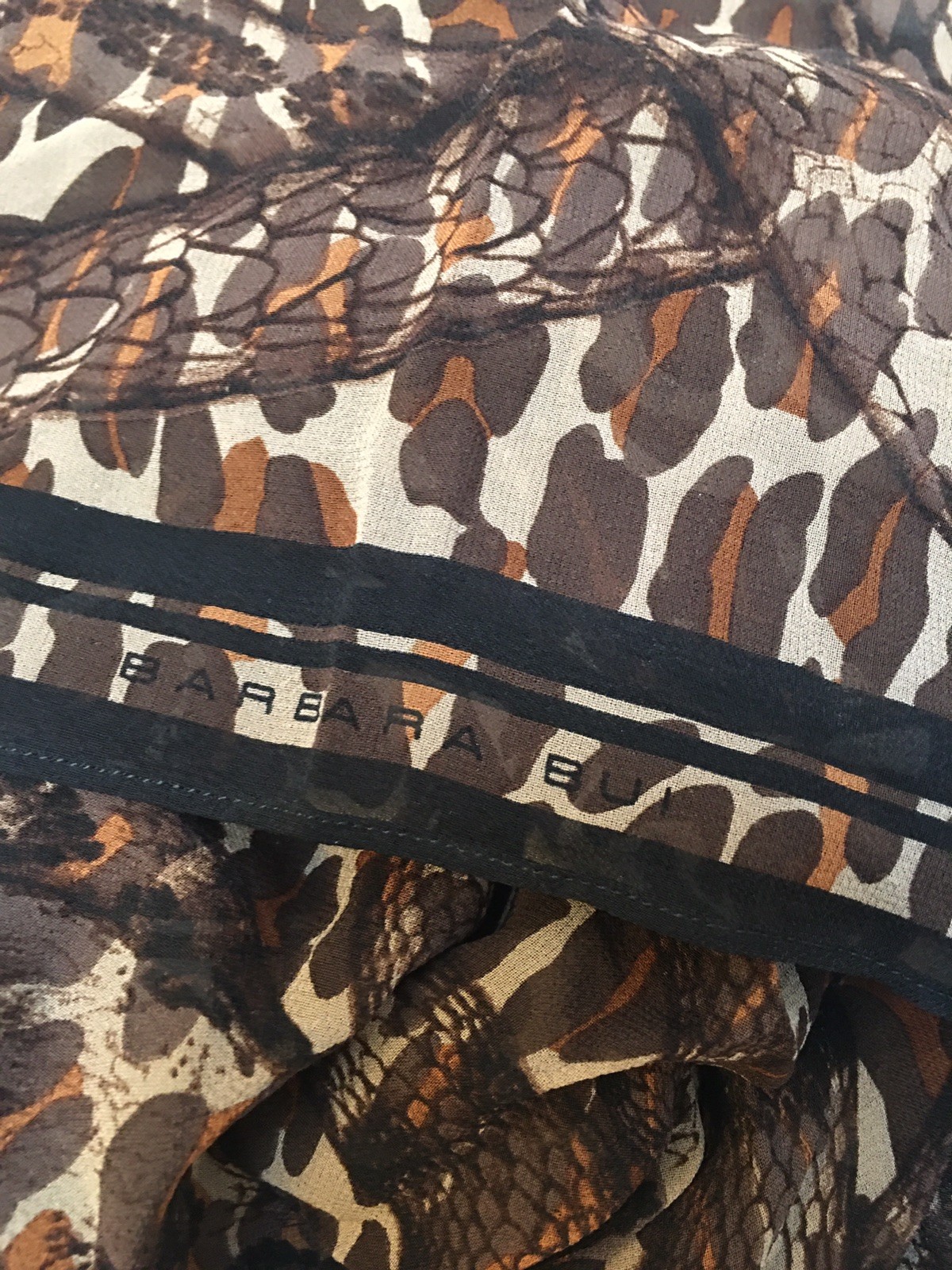Barbara Bui silk oversized wrap scarf rectangle brow leopard and snake print