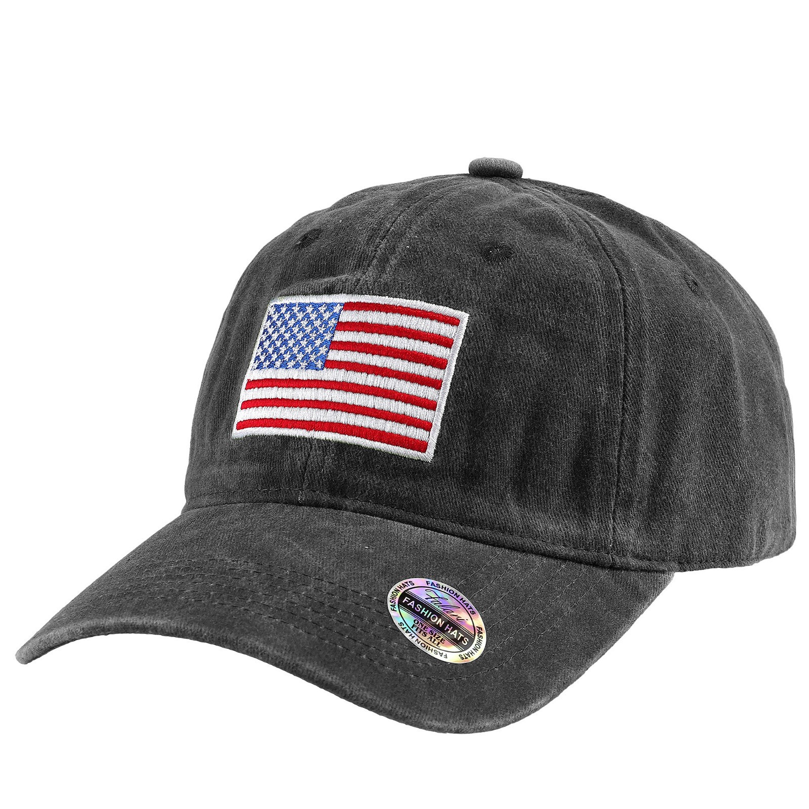 Falari USA Flag Embroidered Baseball Cap Cotton Low Profile Adjustable Dad Hat